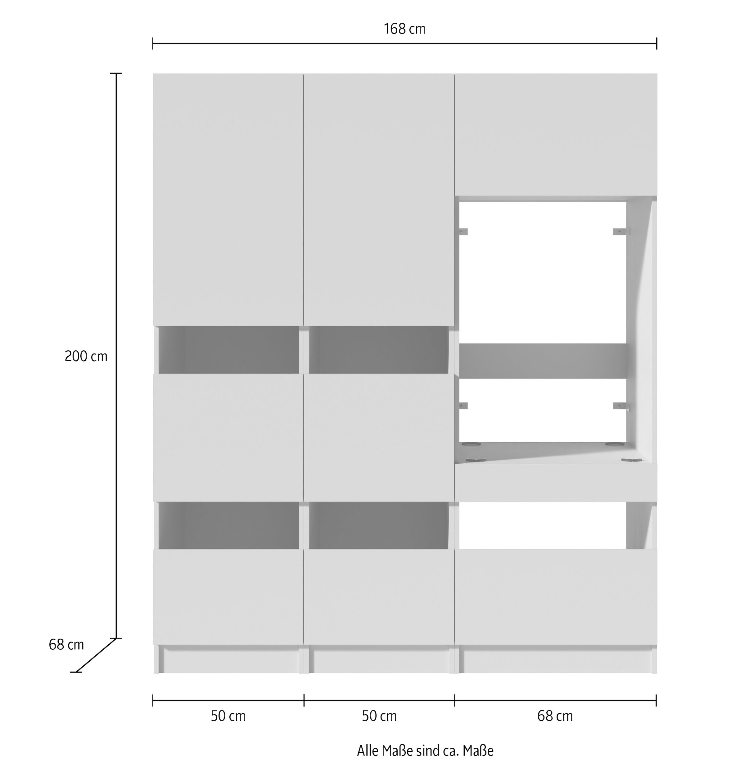 BASIC by Balculina Mehrzweckschrank-Set »Washhome B/T/H 168x68x200 cm« 3 Stk. tlg.