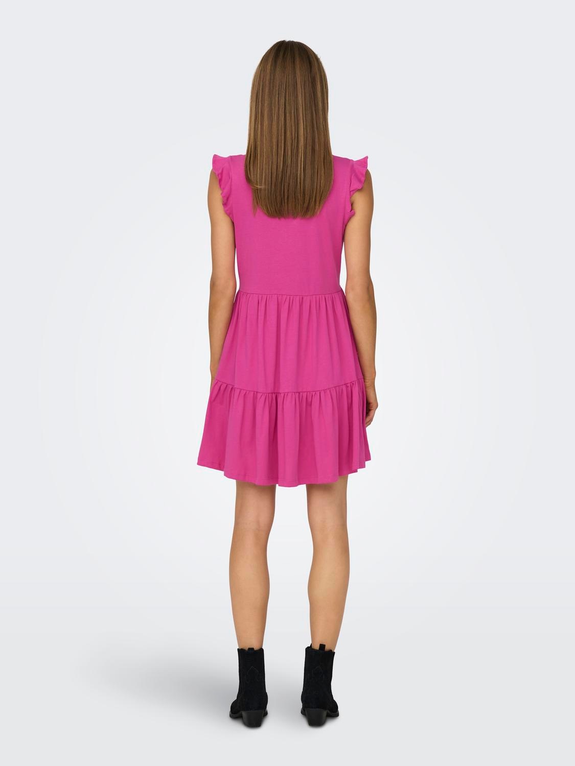 ONLY Jerseykleid »ONLMAY CAP SLEEVES FRILL DRESS«, Sommerkleid