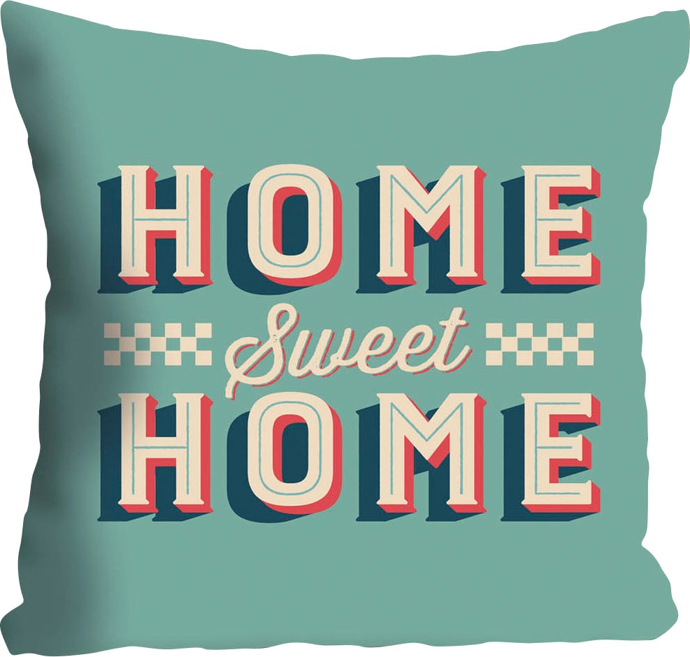 queence Dekokissen »Home sweet Home«, mit Schriftzug, Kissenhülle ohne Füllung, 1 Stück