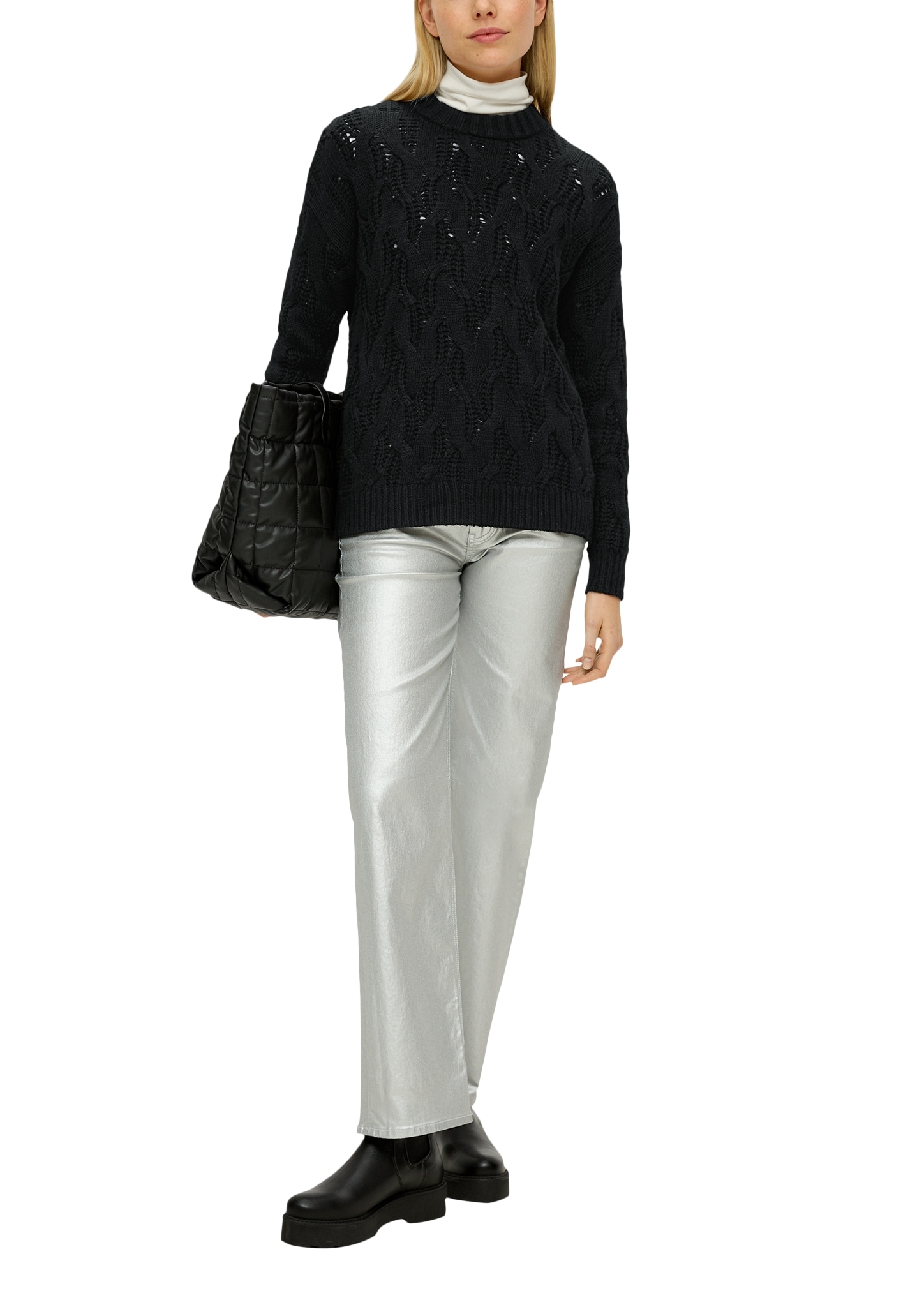 s.Oliver Strickpullover, mit Zopfmuster