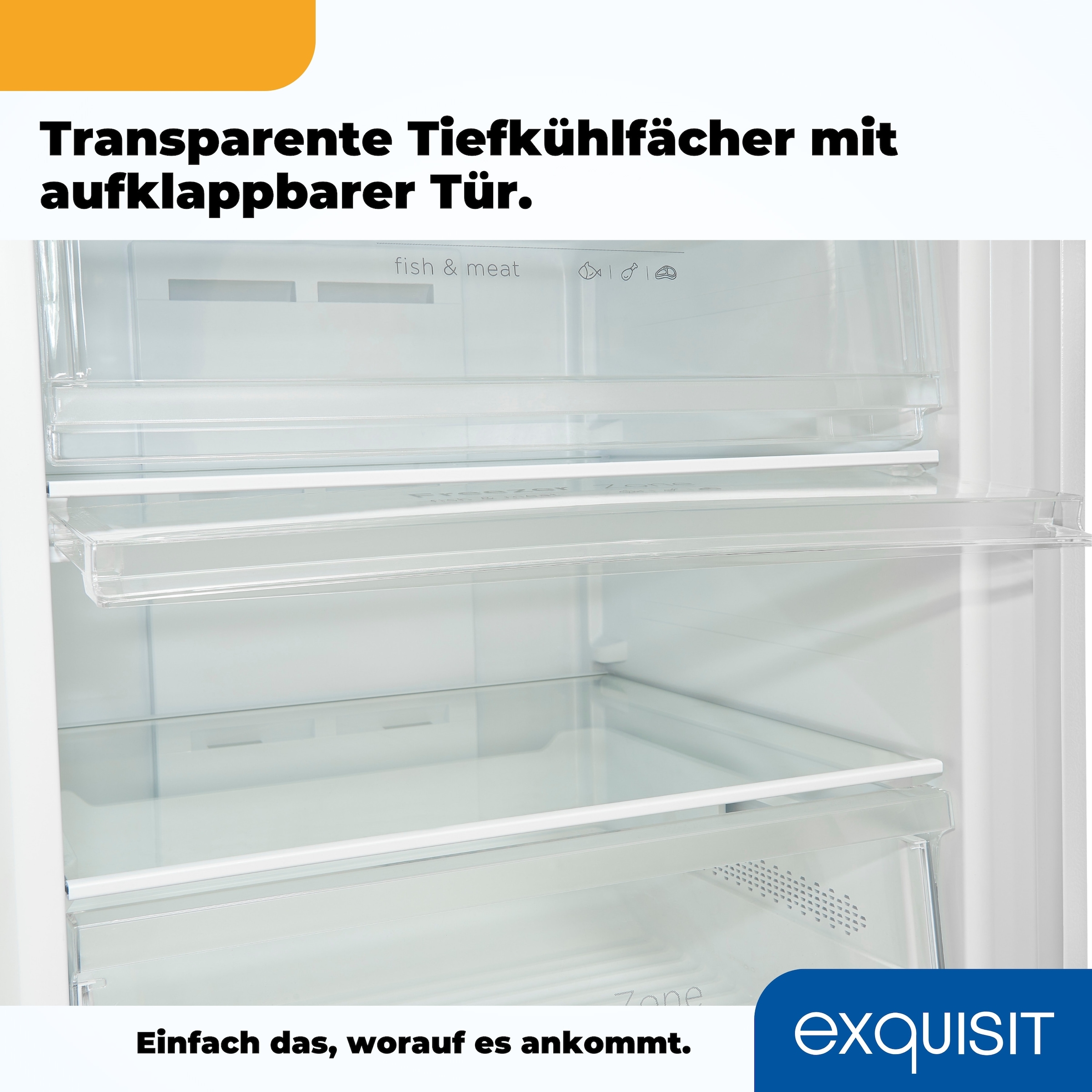 exquisit Gefrierschrank »GS380-NF-H-050E weiss«, 185,5 cm hoch, 71 cm breit, Türanschlag wechselbar