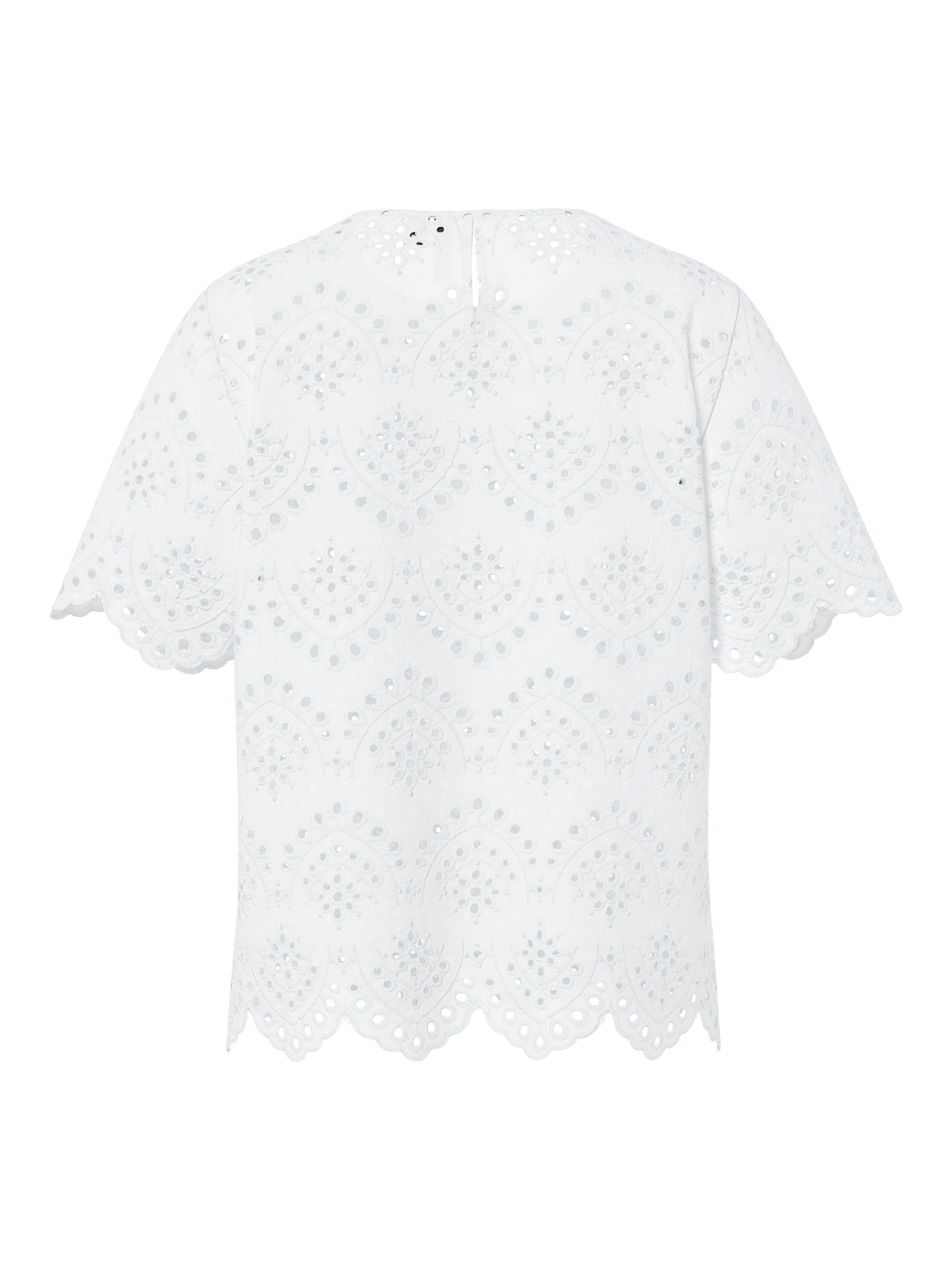 pieces Shirttop »PCVILDE SS TOP WVN NOOS« mit Allover-Lochstickerei