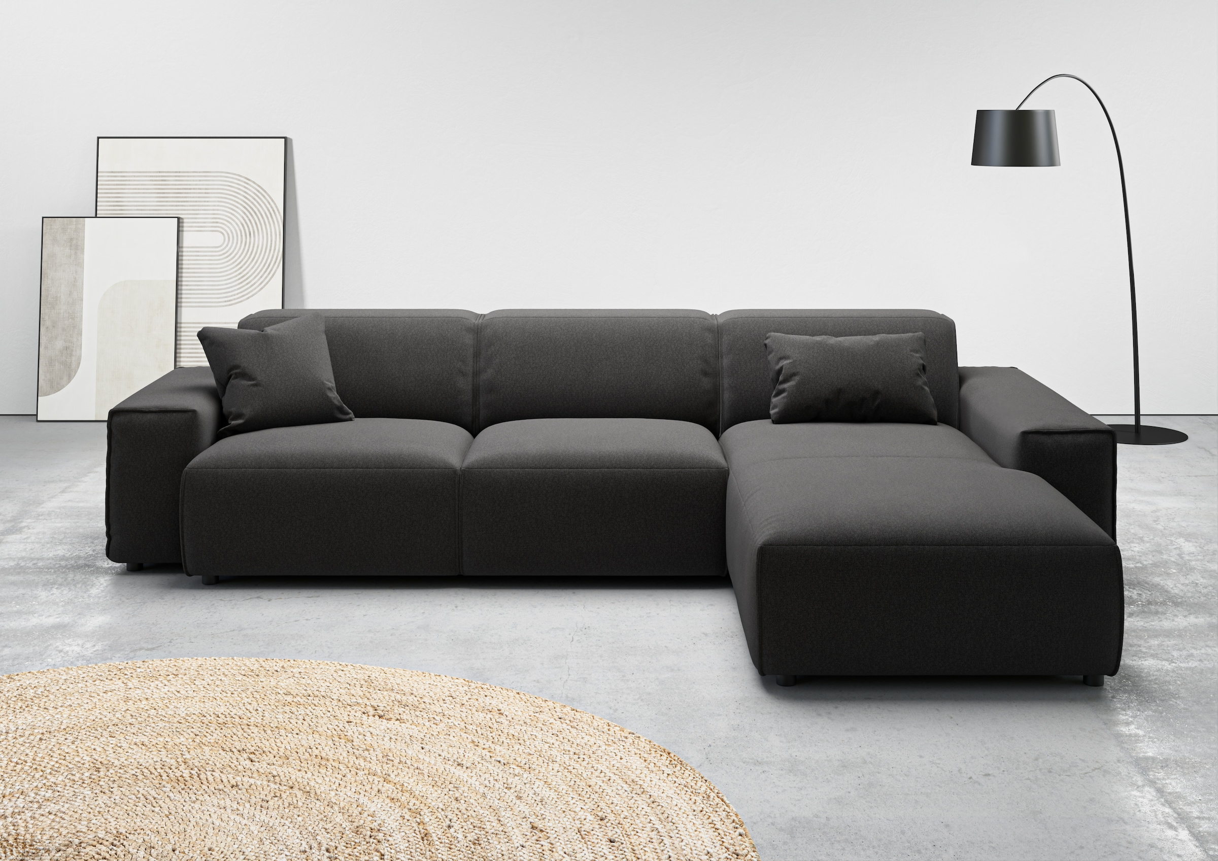 andas Ecksofa »Glimminge auch in Breitcord, Feincord, Bouclé + Easy care-Bezug«, L-Form, Breite 294, Zierkissen