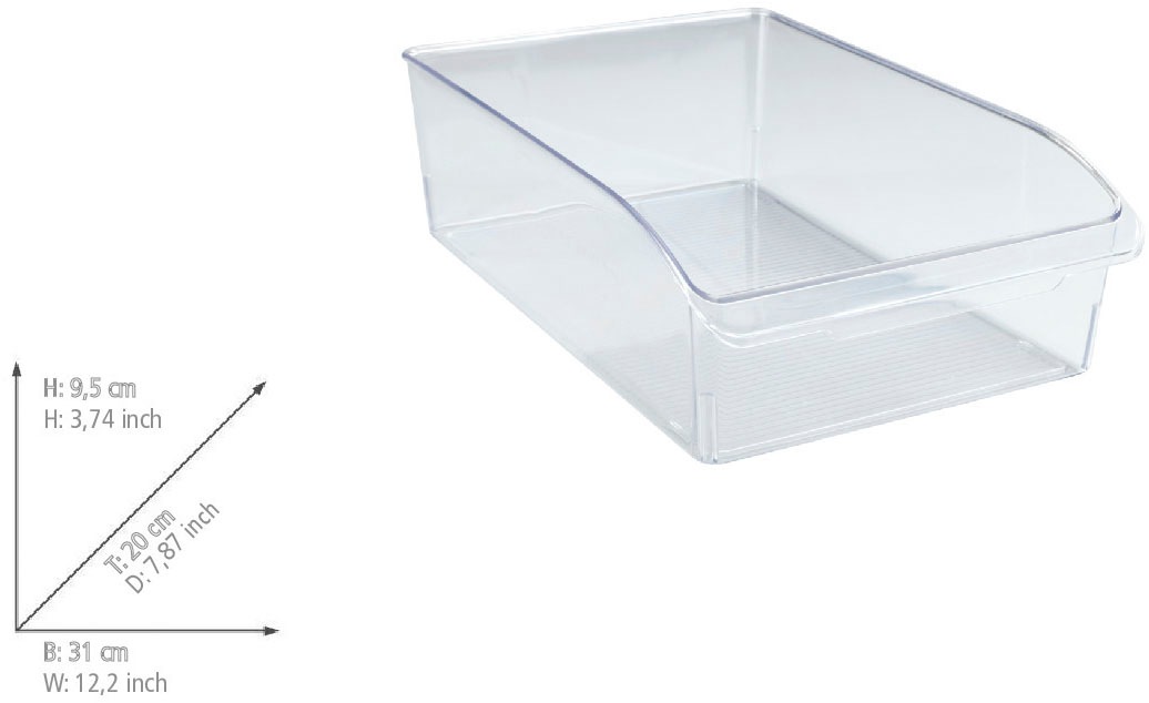 WENKO Aufbewahrungssystem »Schrank-Organizer«, (Set, 2 tlg., 1 Aufbewahrungsbox (B x H x T): 37 x 11 x 15 cm-1 Aufbewahrungsbox (B x H x T): 31 x 9,5 x 20 cm), zur Aufbewahrung von Lebensmitteln in Küchenschränken & Kühlschrank