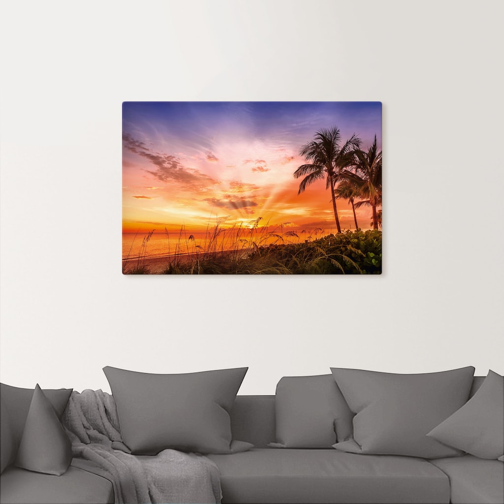 •	Artland Wandbild »BONITA BEACH Malerischer Sonnenuntergang«, (1 St.), in vielen Größen & Produktarten - Alubild/-Outdoorbild für den Außenbereich, Leinwandbild, Poster, Wandaufkleber/Wandtattoo auch für Badezimmer geeignet