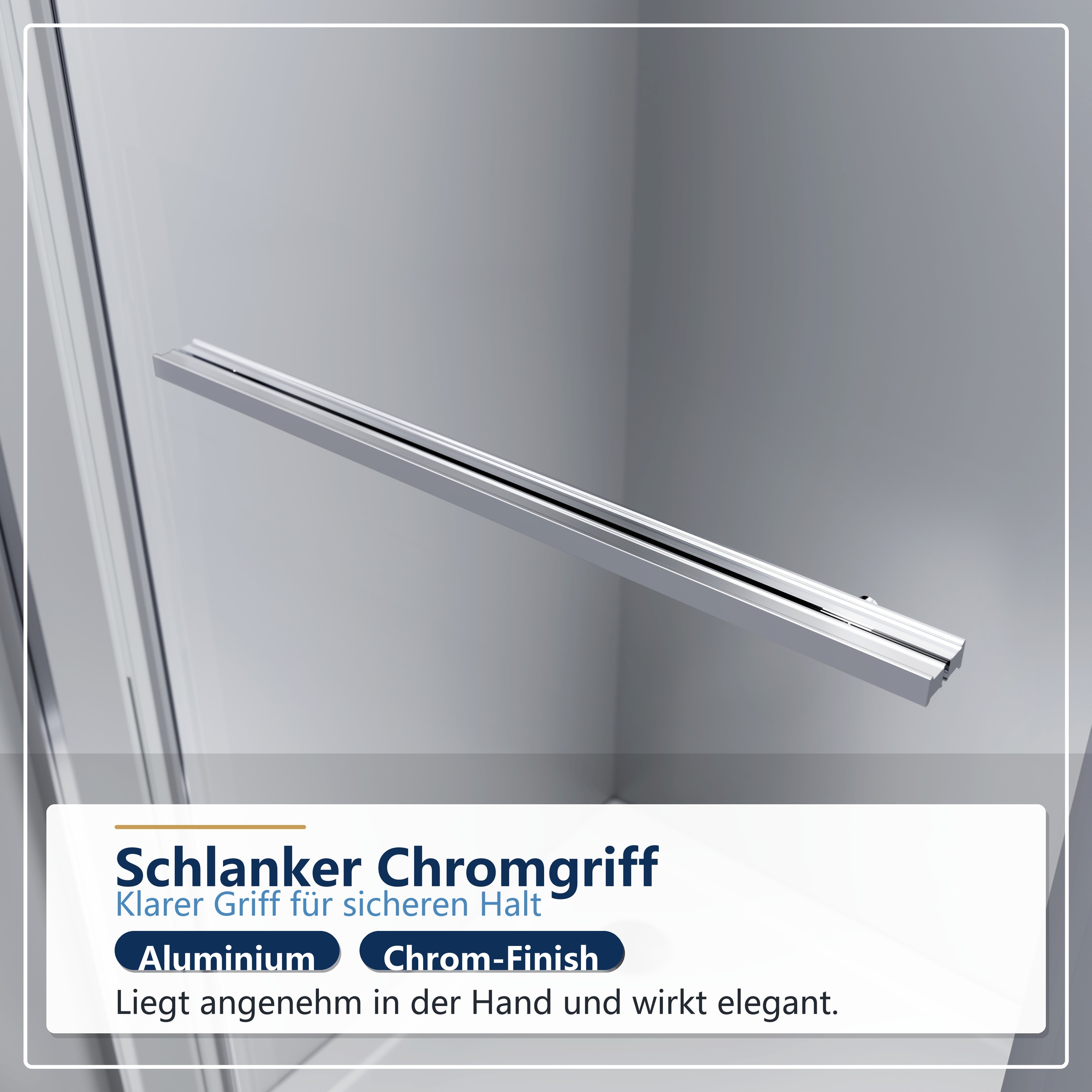welltime Eckdusche »Vinci« Schwingtür für maximal mögliche Einstiegbreite, Doppelrollensystem