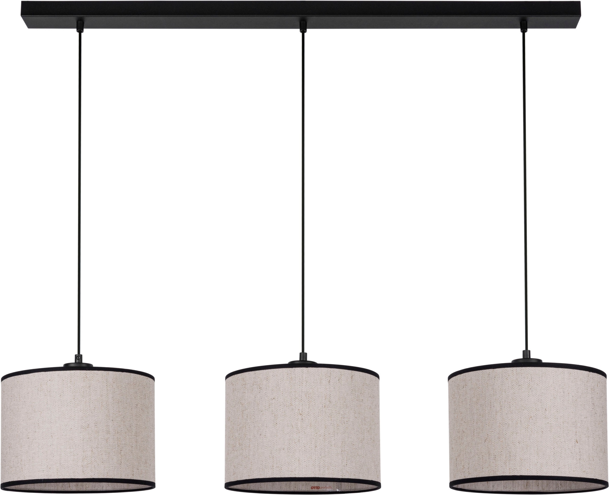 andas Pendelleuchte »Virrat, im skandinavischen Stil«, 3 flammig, Leuchtmittel E27 | Leuchtmittel wechselbar, Pendellampe mit Leinenschirm, im zeitlosen Design, Made in Europe