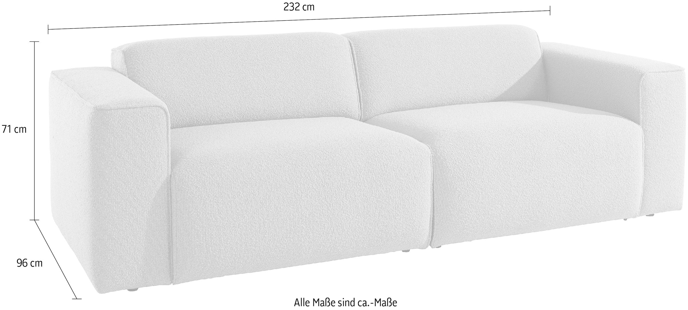 andas 3-Sitzer »Noord«, mit Kedernaht, Breite 232 cm, Cord, Struktur