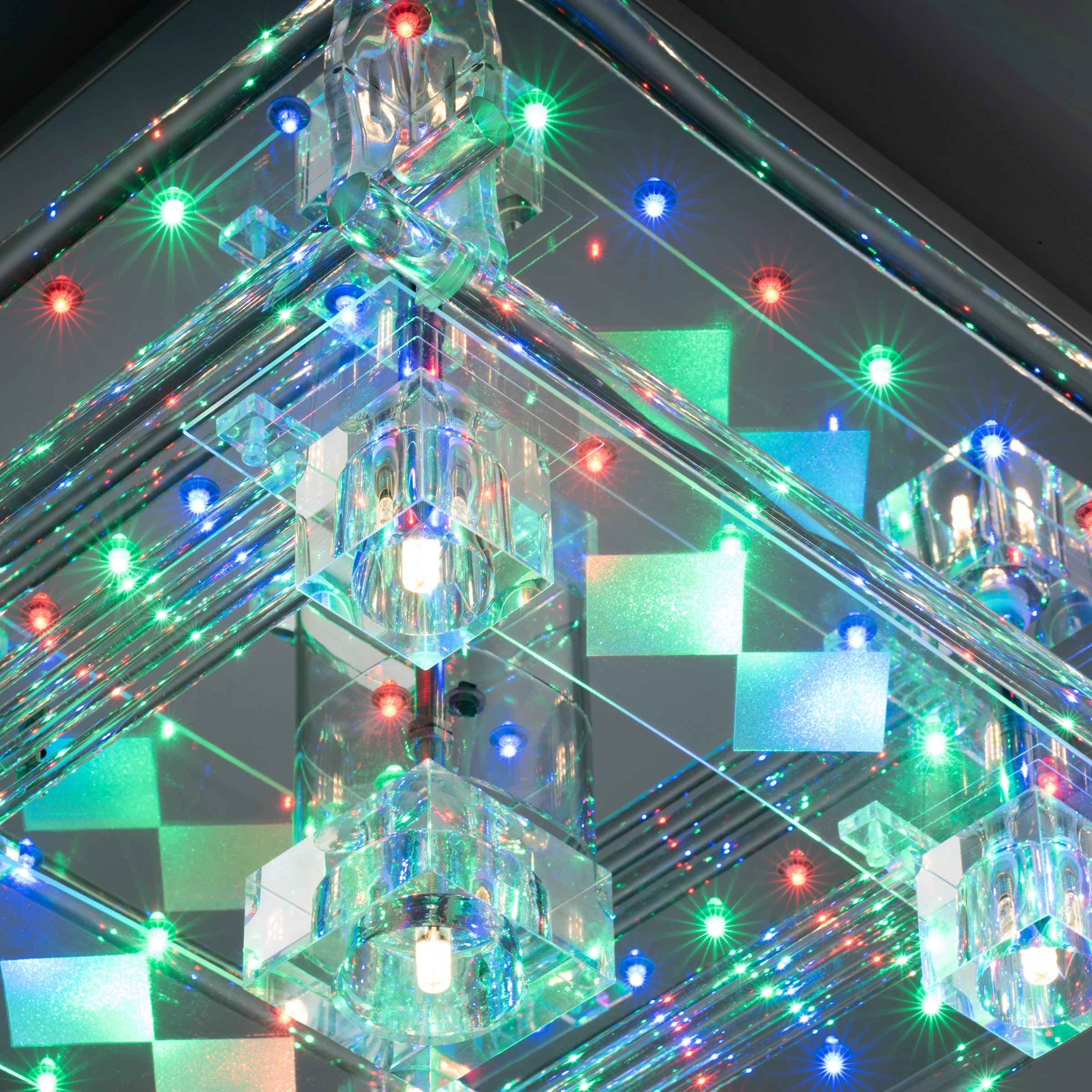 JUST LIGHT Deckenleuchte »KEMAL2.0«, 68 flammig, Leuchtmittel G4 | LED wechselbar-LED wechselbar-LED wechselbar-LED wechselbar, LED, RGB, Fernbedienung, Infrarot inkl., separat steuerbar über FB