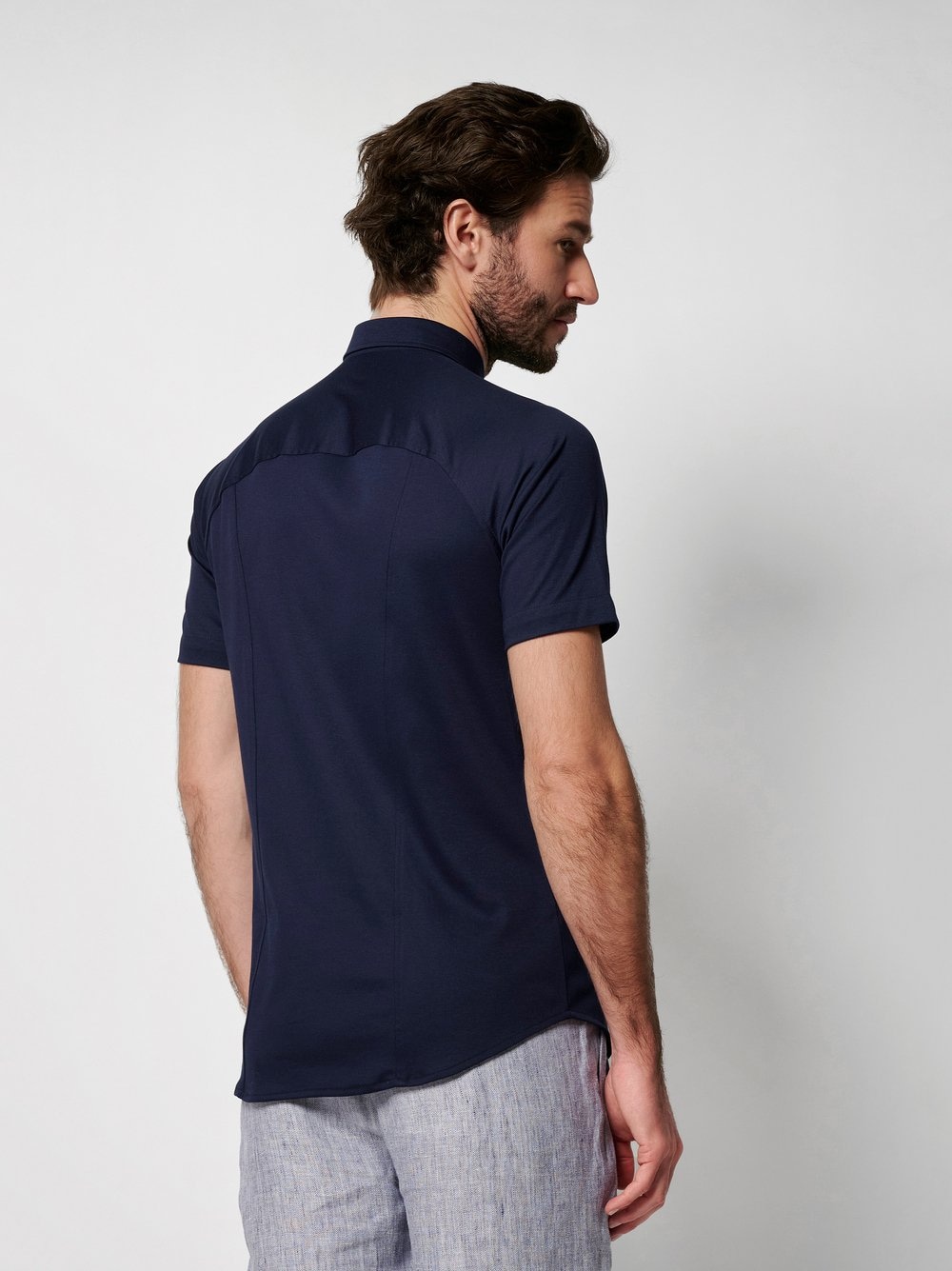 DESOTO Kurzarmhemd »Casual Modern Button Down 1/2«, Mit Rundhalsausschnitt