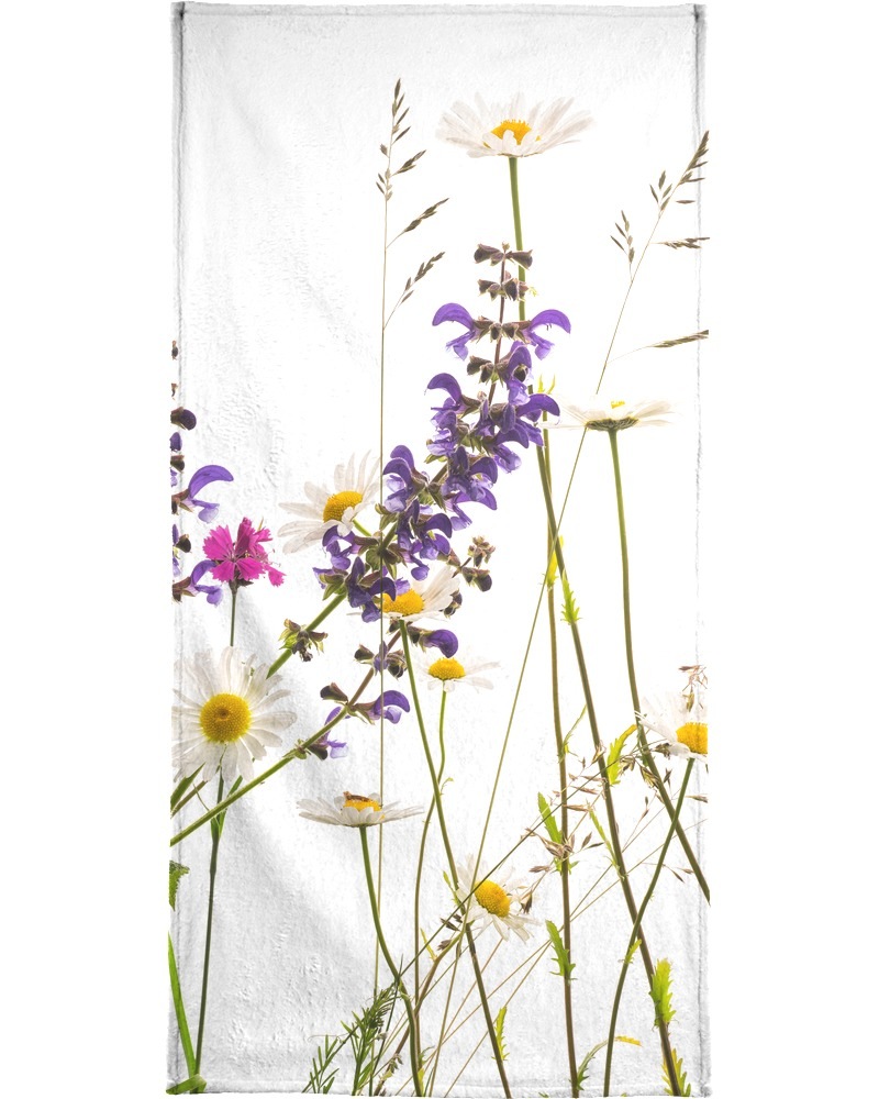 Juniqe Handtuch »Flora - Margerite«, (1 St.), Weiche Frottee-Veloursqualität