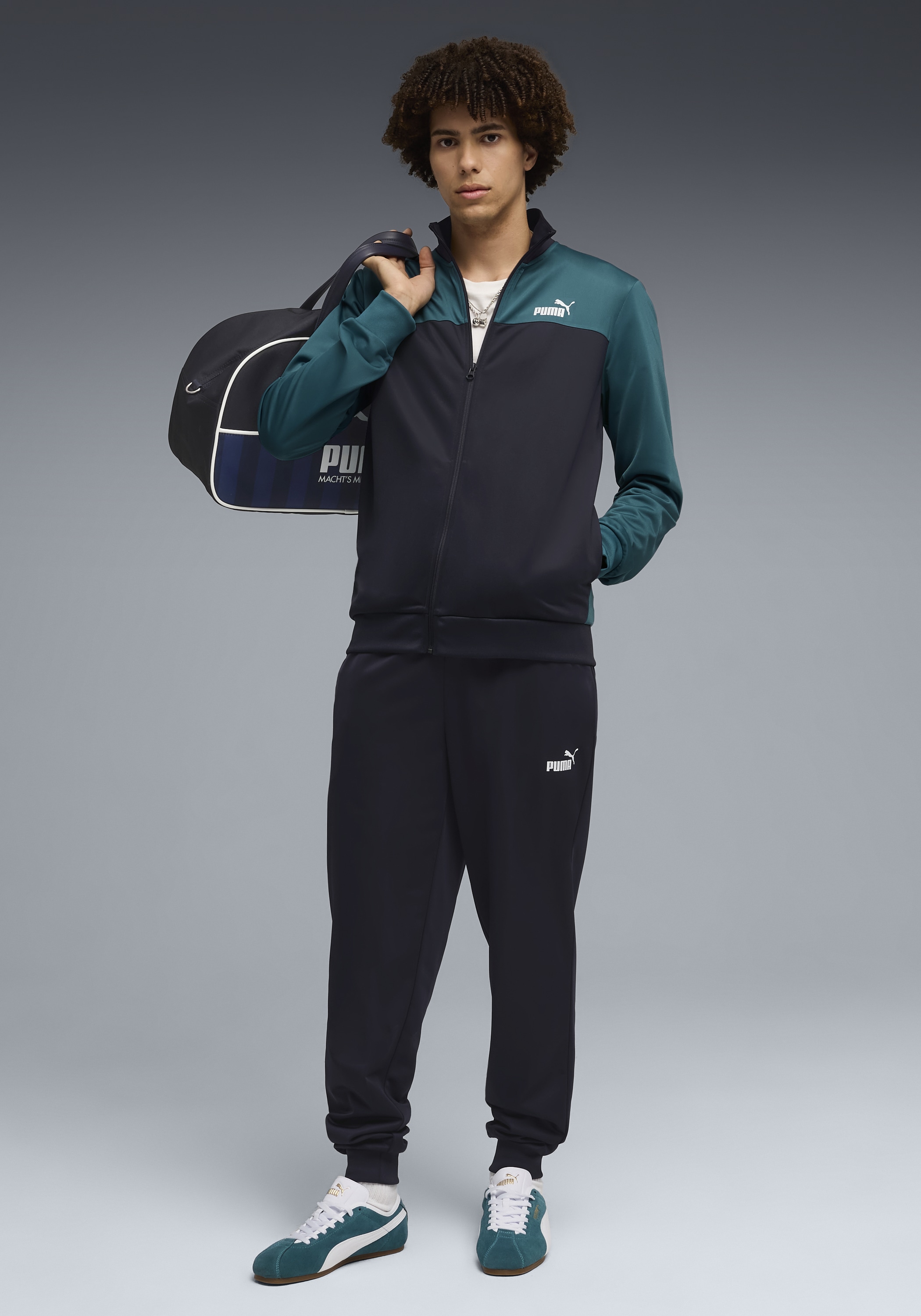 PUMA Trainingsanzug »POLY COLORBLOCK SUIT« 2 tlg. ohne Kapuze