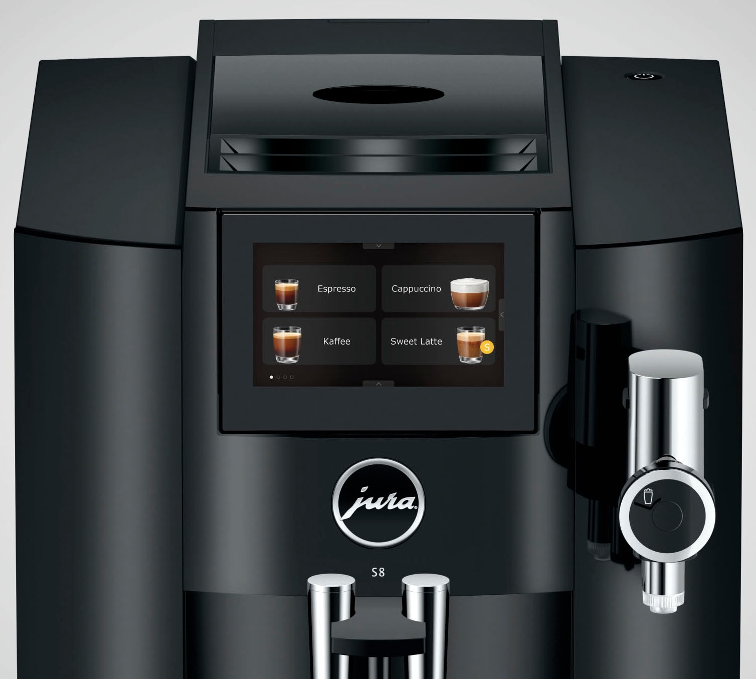 JURA Kaffeevollautomat »15482 S8 (EB), Piano Black« 27 Spezialitäten, Touch, Sweet Foam & Sirupaufsatz