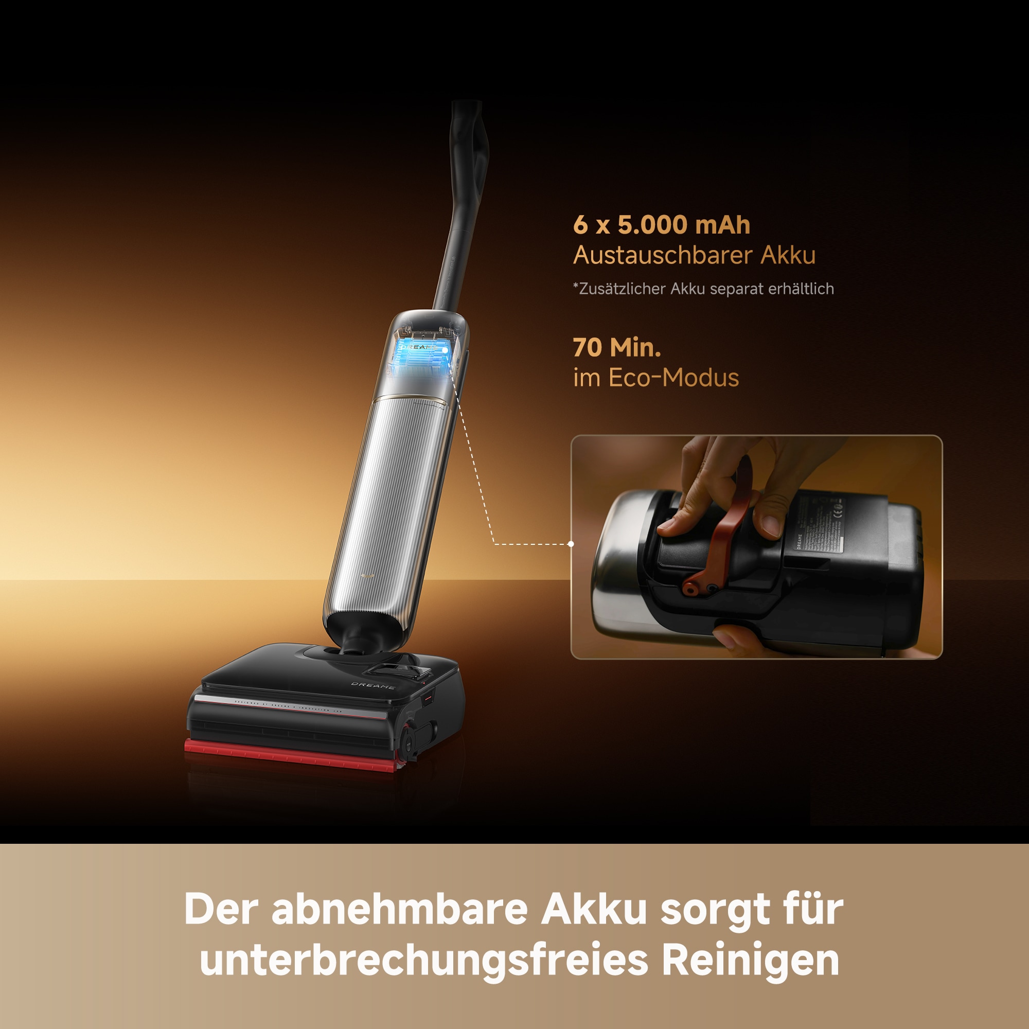 Dreame Nass-Trocken-Akkusauger »T16 Pro Heat« Heißwasser-Wischen, Ecken- und Kantenreinigung, Anti-Verhedderung