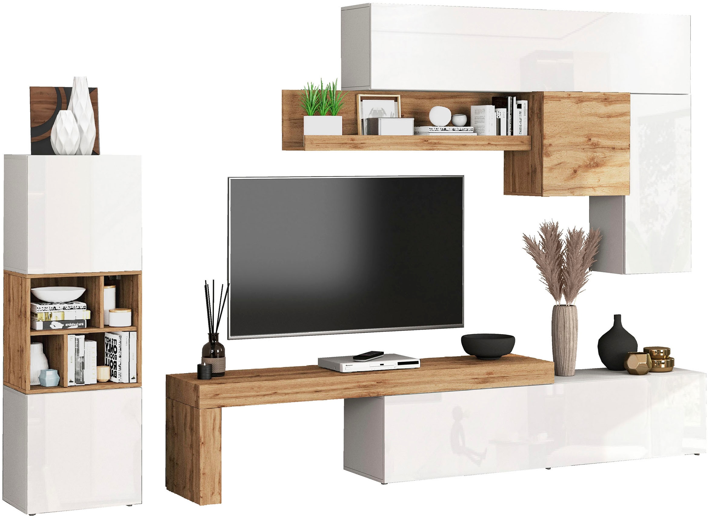 OTTO home Wohnwand »Chronos Wohnwand, Medienwand, 8-er set« Set, 8 Stk. tlg.