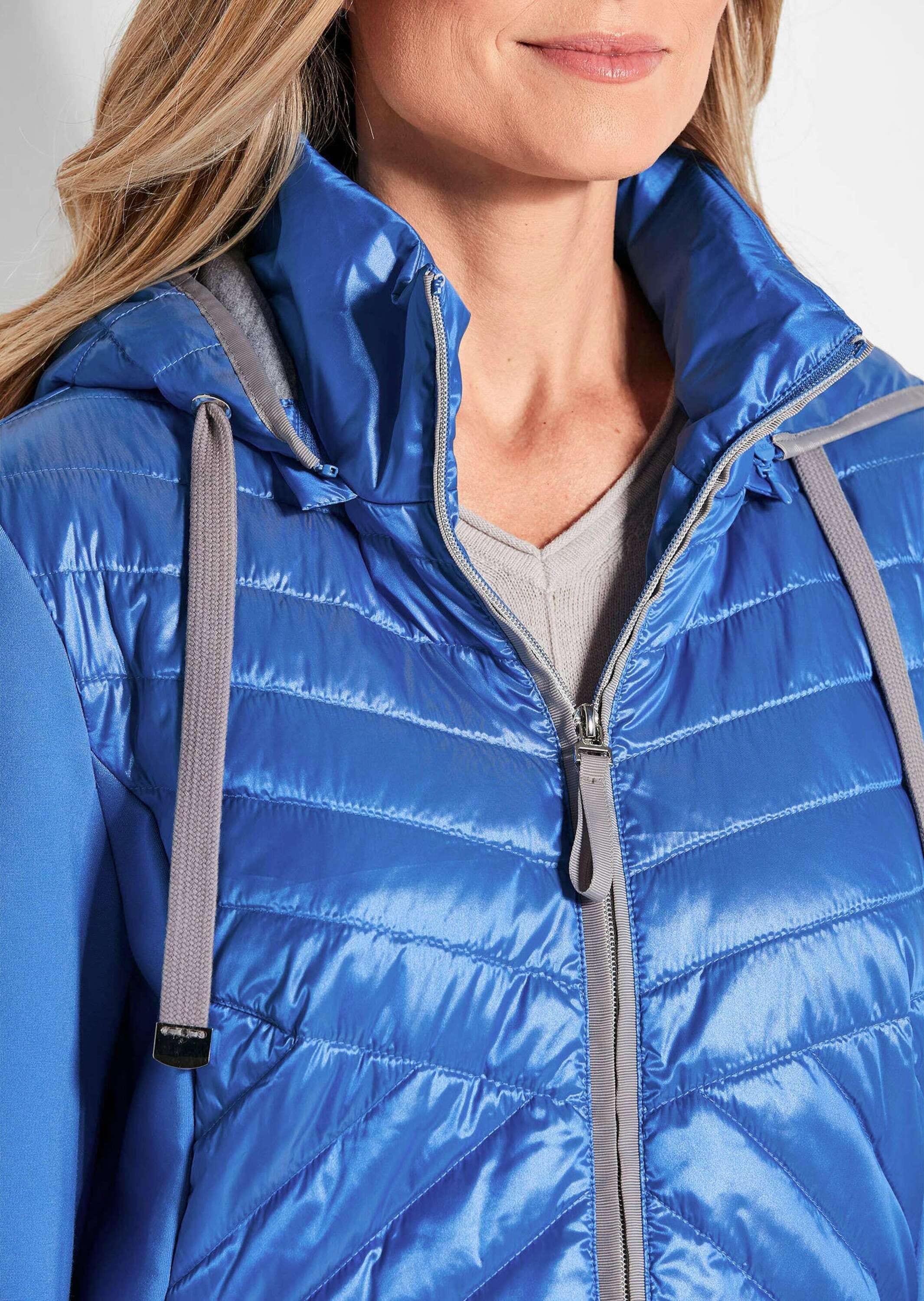 GOLDNER Kurzjacke »Steppjacke mit abnehmbarer Kapuze« Kontrastfarbige Blenden und Details
