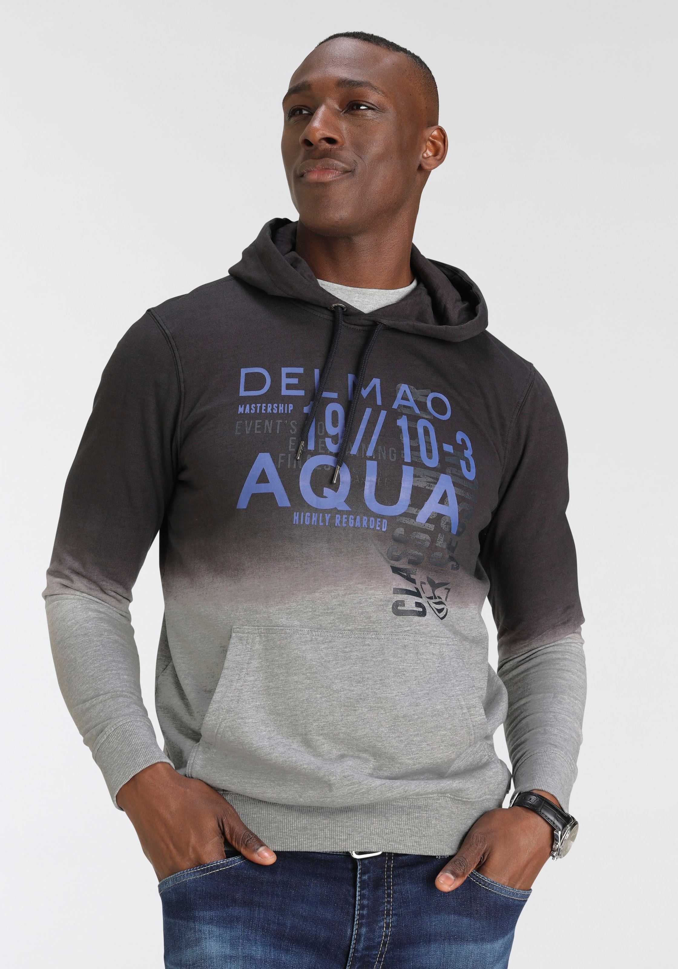 DELMAO Kapuzensweatshirt, mit Farbverlauf und Print-NEUE MARKE! online  shoppen bei OTTO
