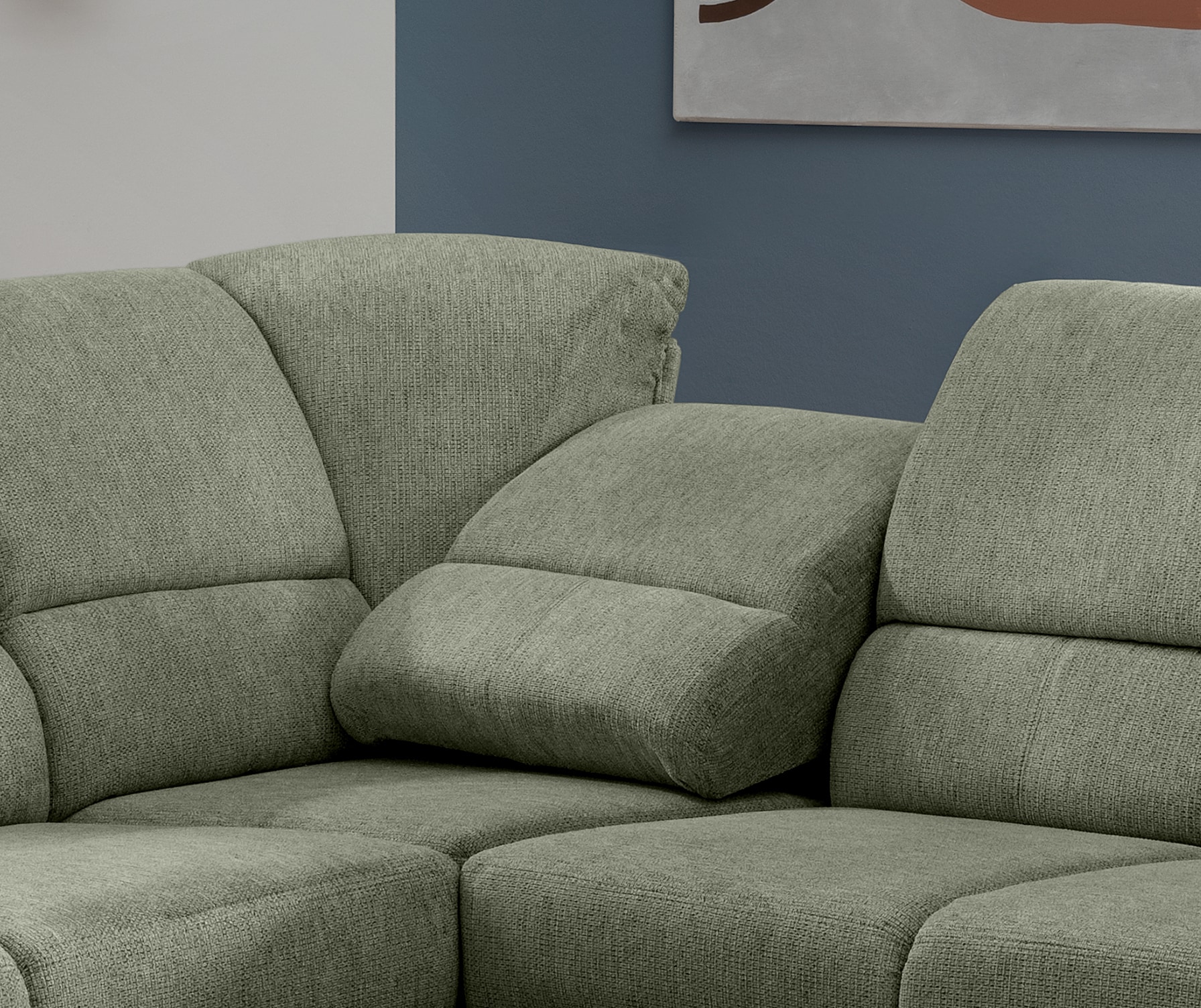 Home affaire Ecksofa »Pisa L-Form, mit Schlaffunktion, Stauraum, 2x höhenverstellbare«, Kopfstützen und Relaxfunktion im Eckelement