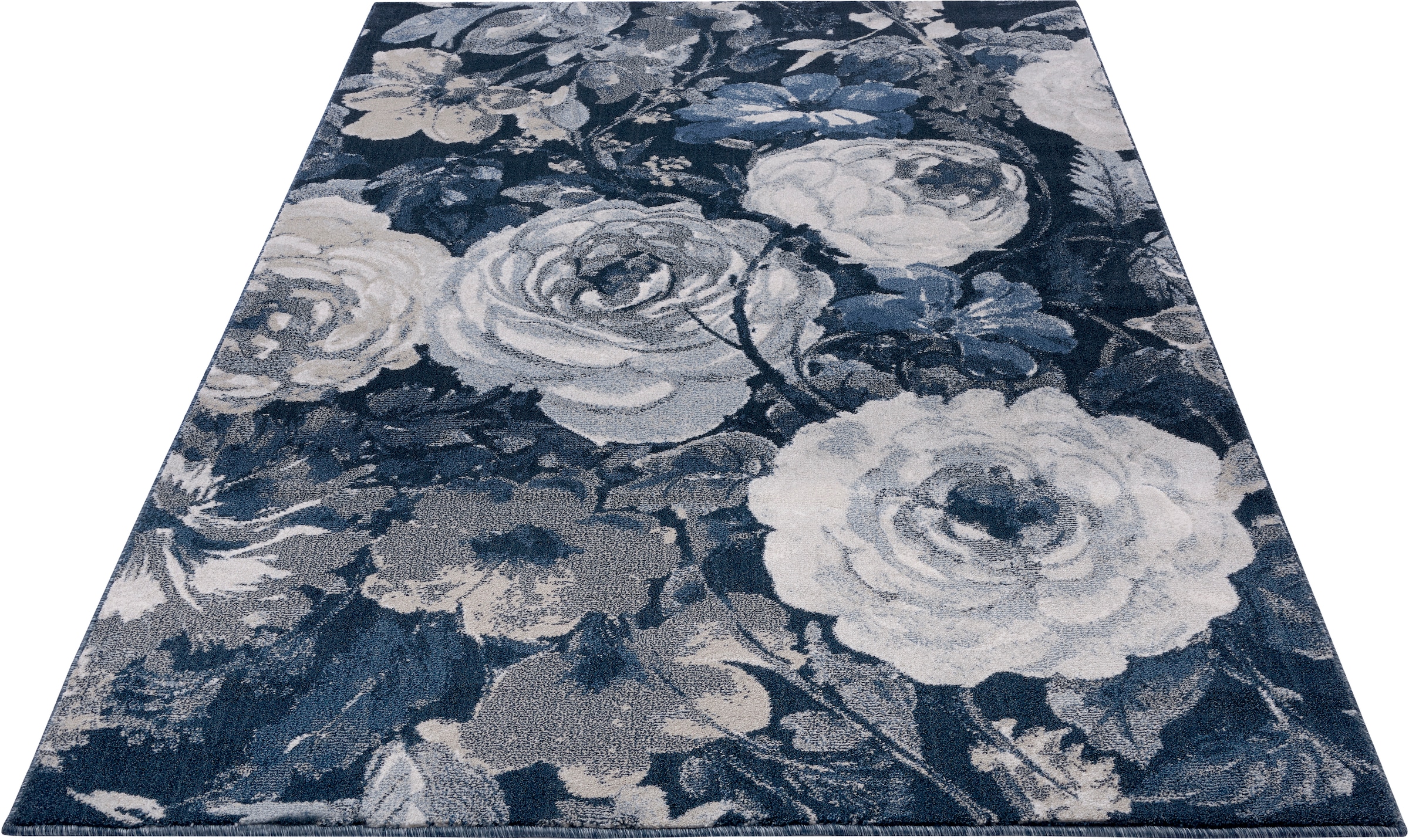 HANSE Home Teppich »Peony«, rechteckig, 10,5 mm Höhe, Kurzflor, Florales Design, Blumen, weich durch Microfaser
