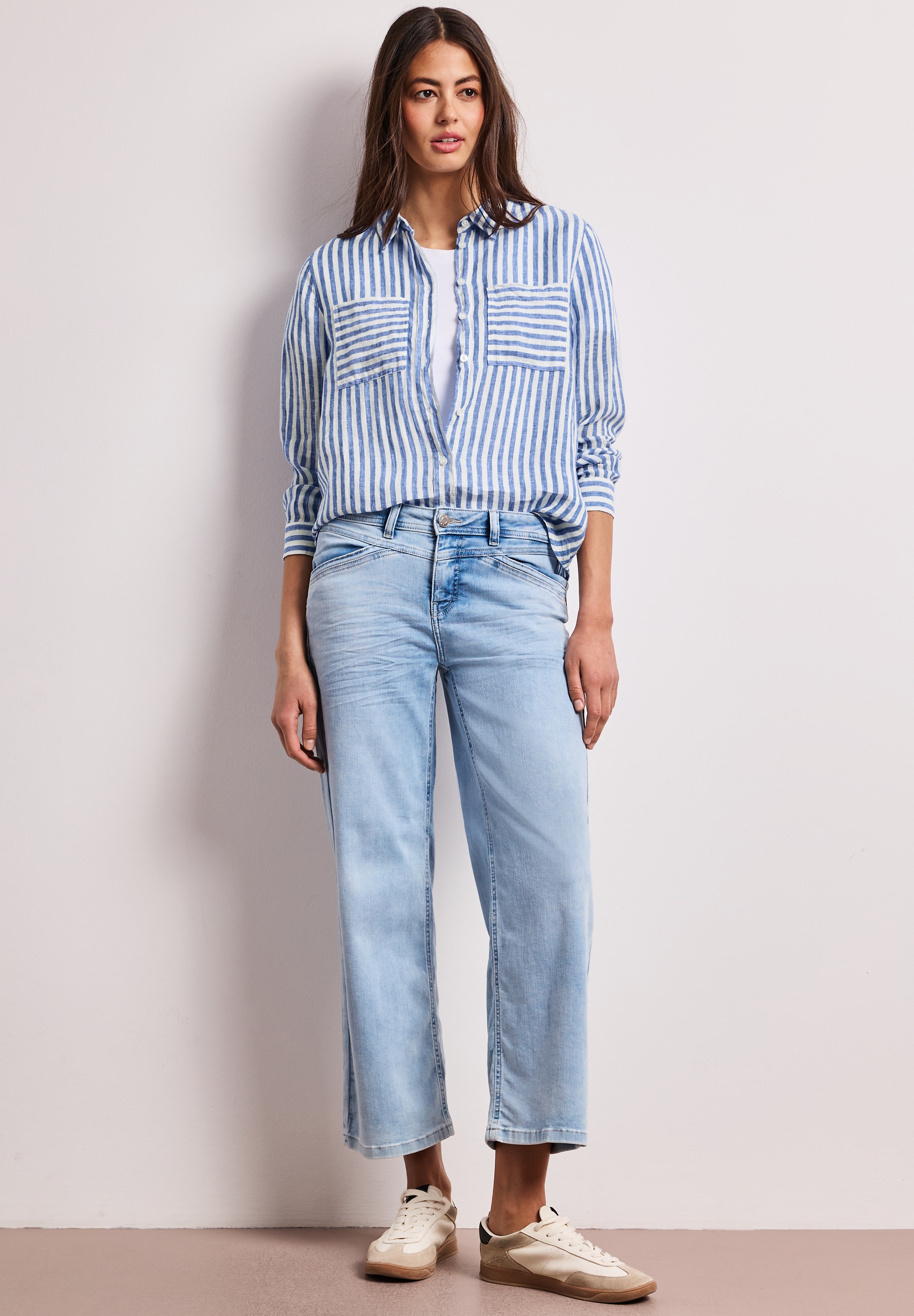 STREET ONE Hemdbluse mit Streifen Muster