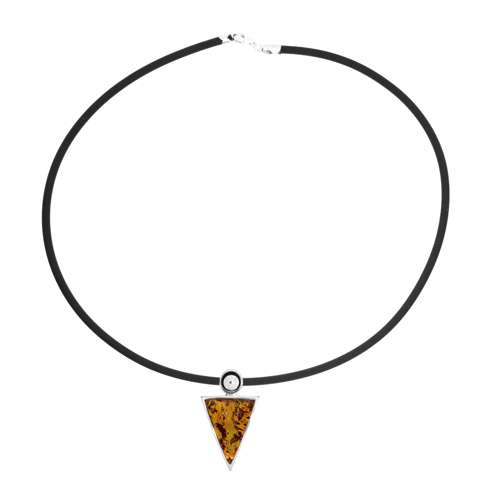 OSTSEE-SCHMUCK Kette mit Anhänger »- Classic 39 x 22 mm - Kautschukreif - Silber 925/000 - Bernstein«