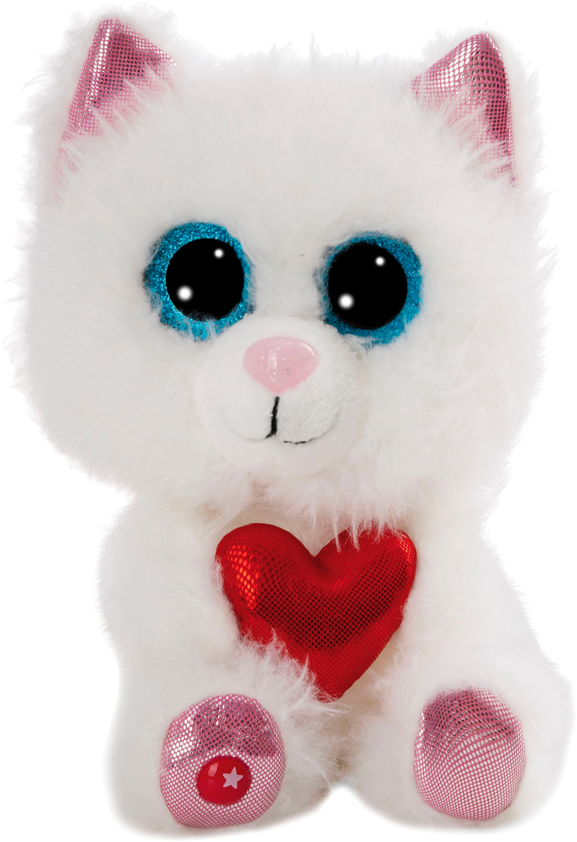 Nici Kuscheltier »Glubschis, Katze Pawdi Meow, 15 cm schlenkernd«, schlenkernd; enthält recyceltes Material (Global Recycled Standard)