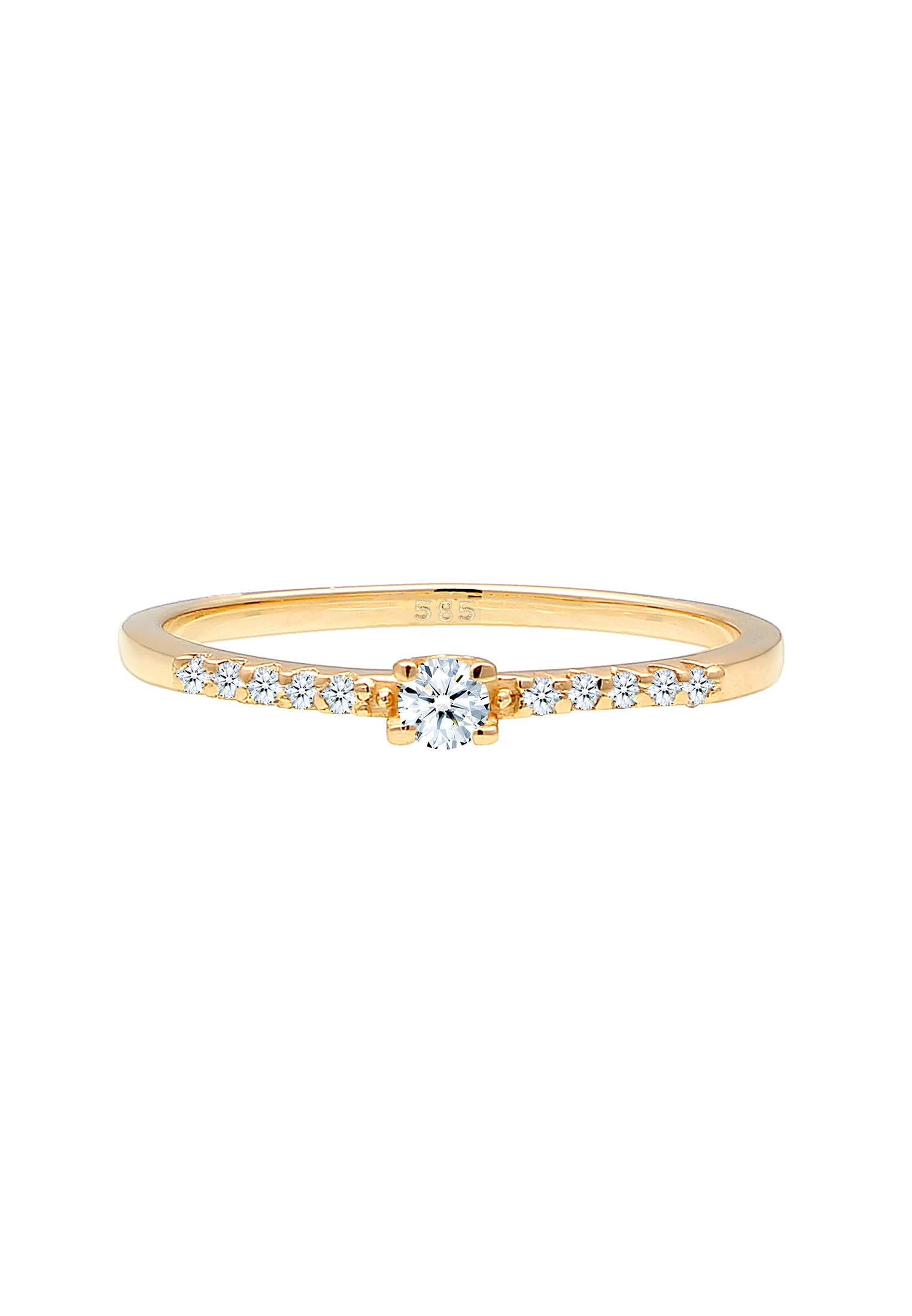 Elli DIAMONDS Trauring »Ring Geo Microsetting Diamant (0.11 ct.) 585 Gelbgold«