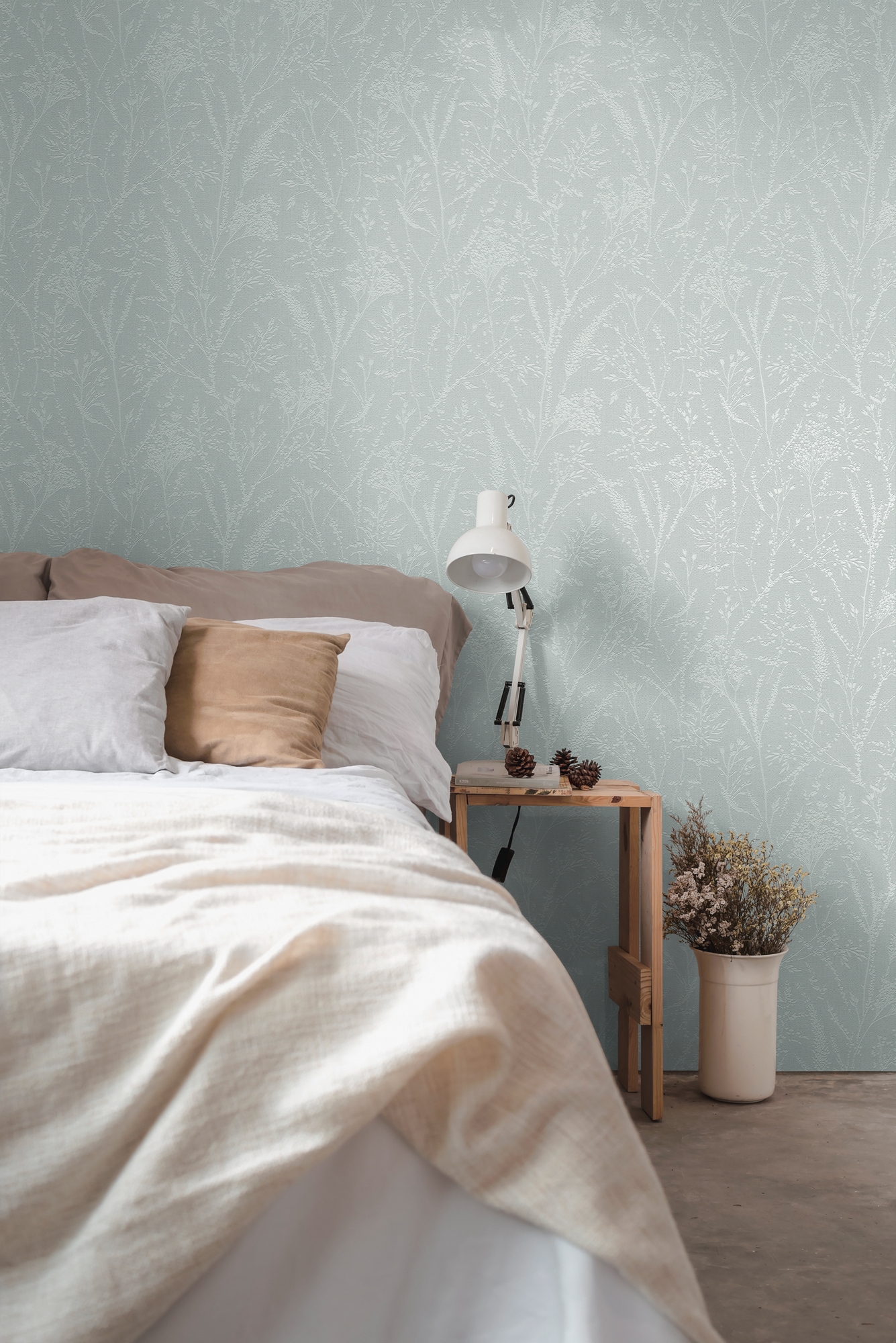 A.S. Création Vliestapete »Pure Elegance Tapete mit Ästen Mustertapete Floral Blumen« schimmernd strukturiert Vliestapete Blumentapete für Schlafzimmer Küche Wohnzimmer Äste Design