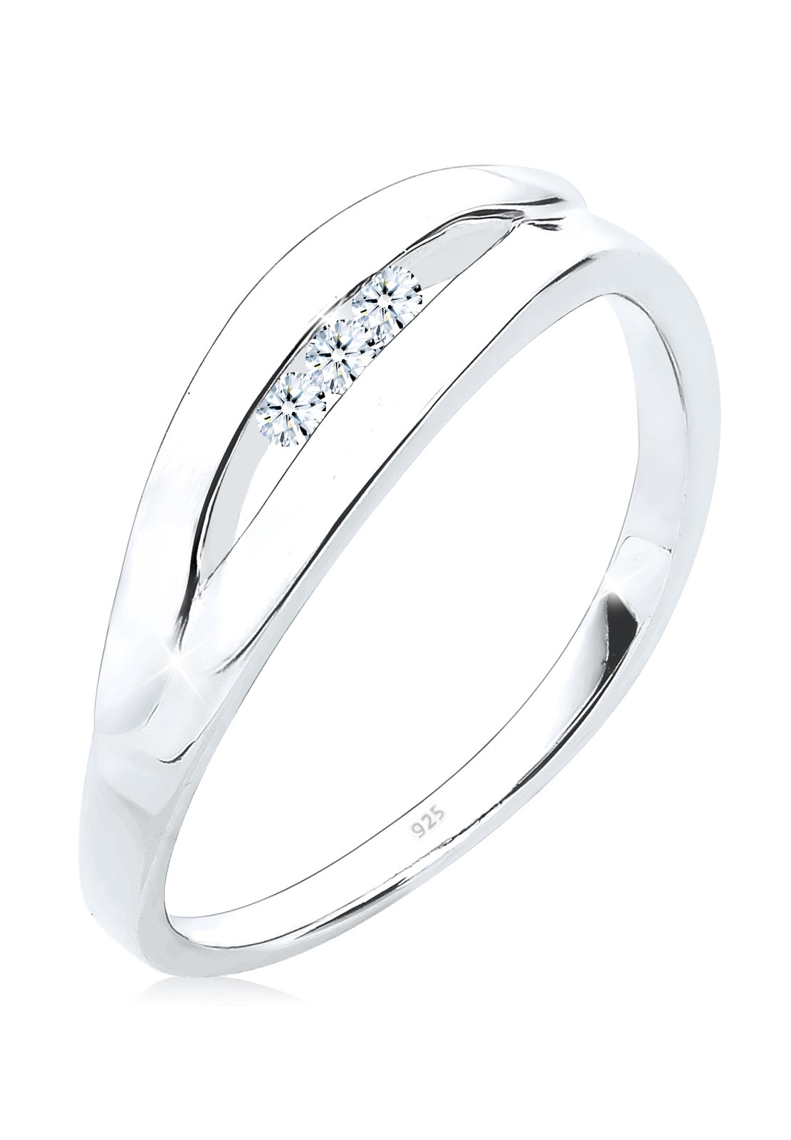 Trauring »Ring Klassisch Trio Diamant (0.09 ct.) 925 Silber«