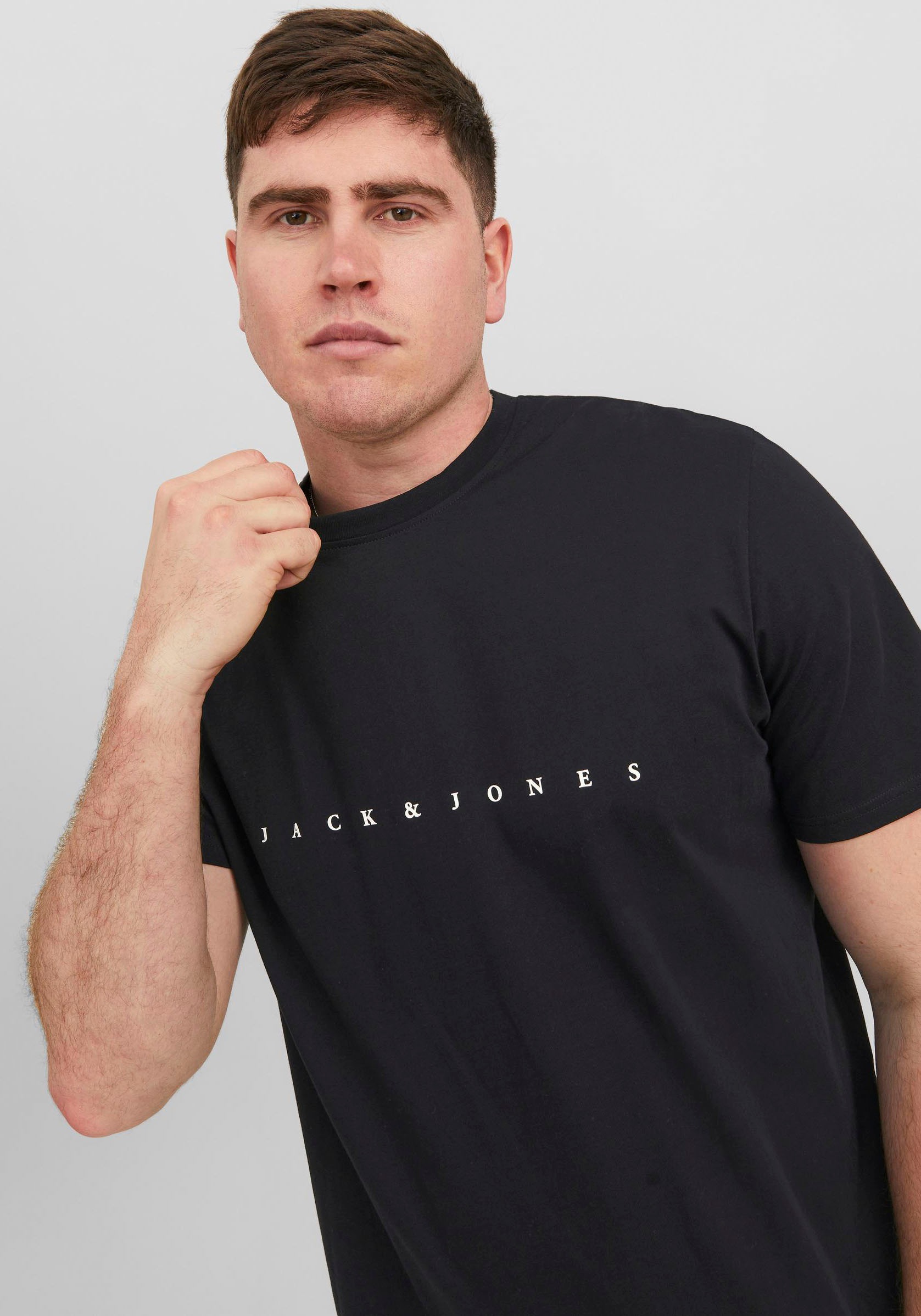 Jack & Jones PlusSize Rundhalsshirt »JJESTAR JJ TEE SS NOOS PLS« Baumwolle, regular fit