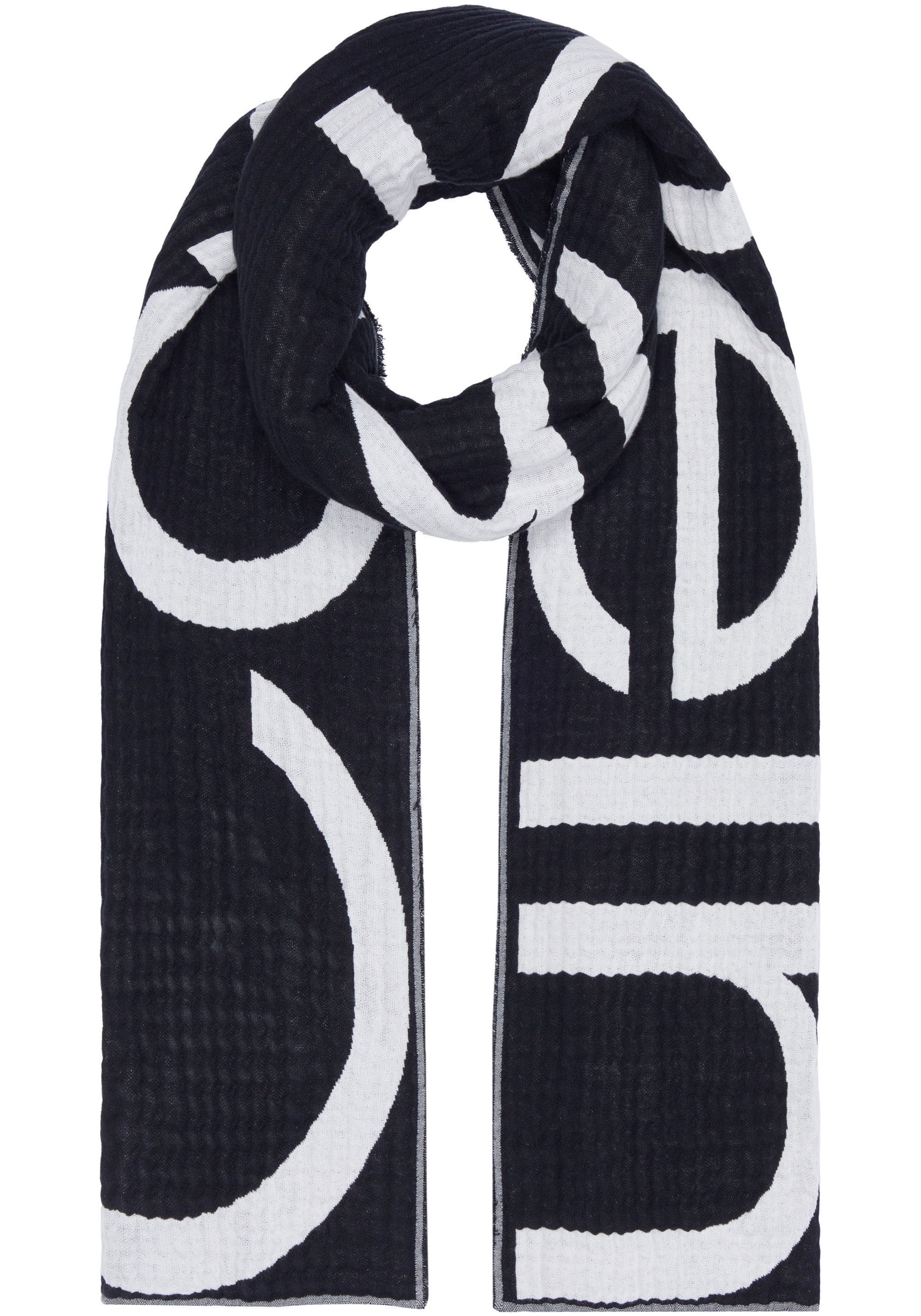 Calvin Klein Schal »LOGO 2-TONES COTTON GAUGE SCARF«, Logostickerei