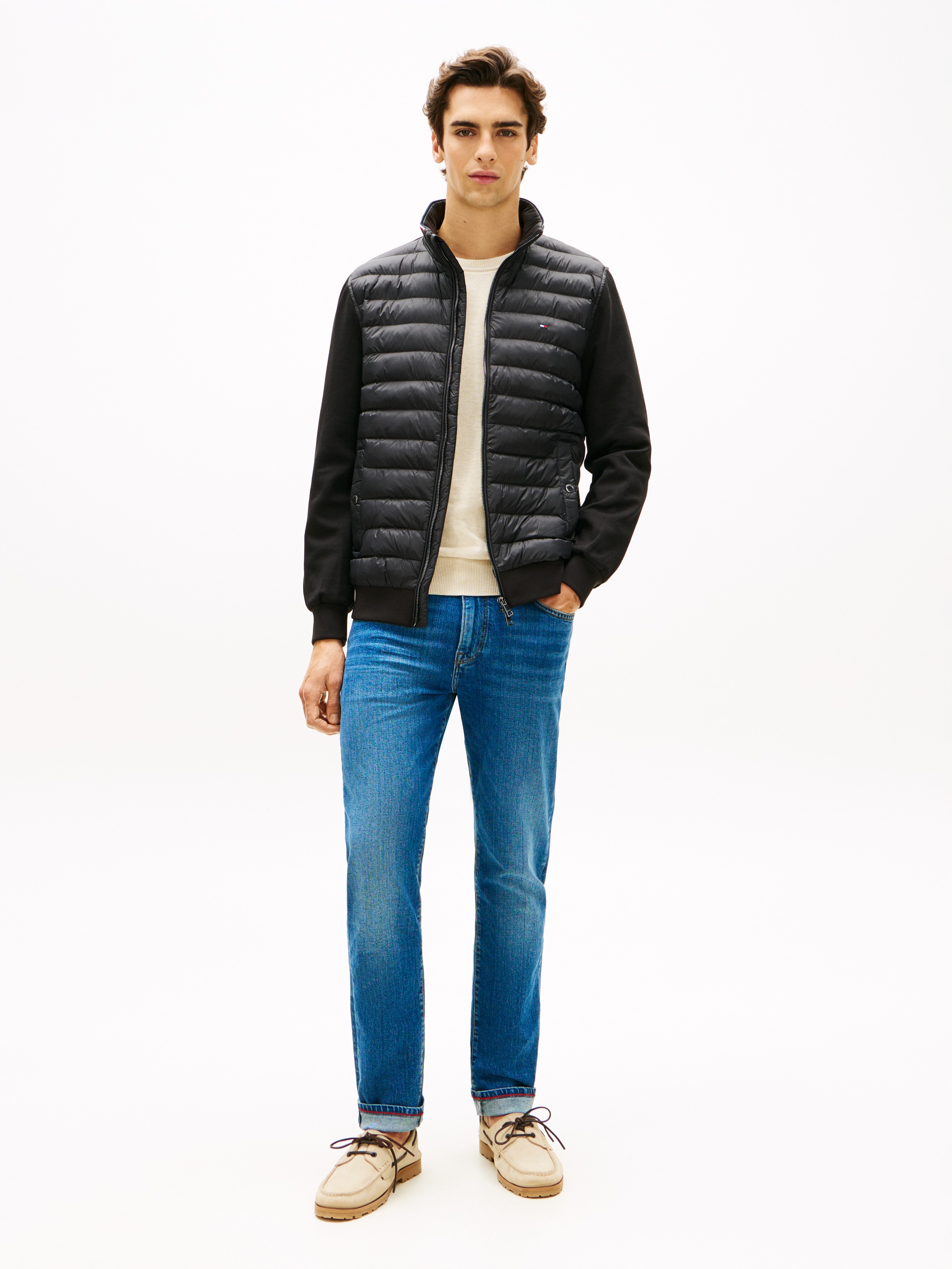 Tommy Hilfiger Steppjacke »MIX MEDIA mit Stehkragen« unifarben, casual, regular fit, Baumwollmix,