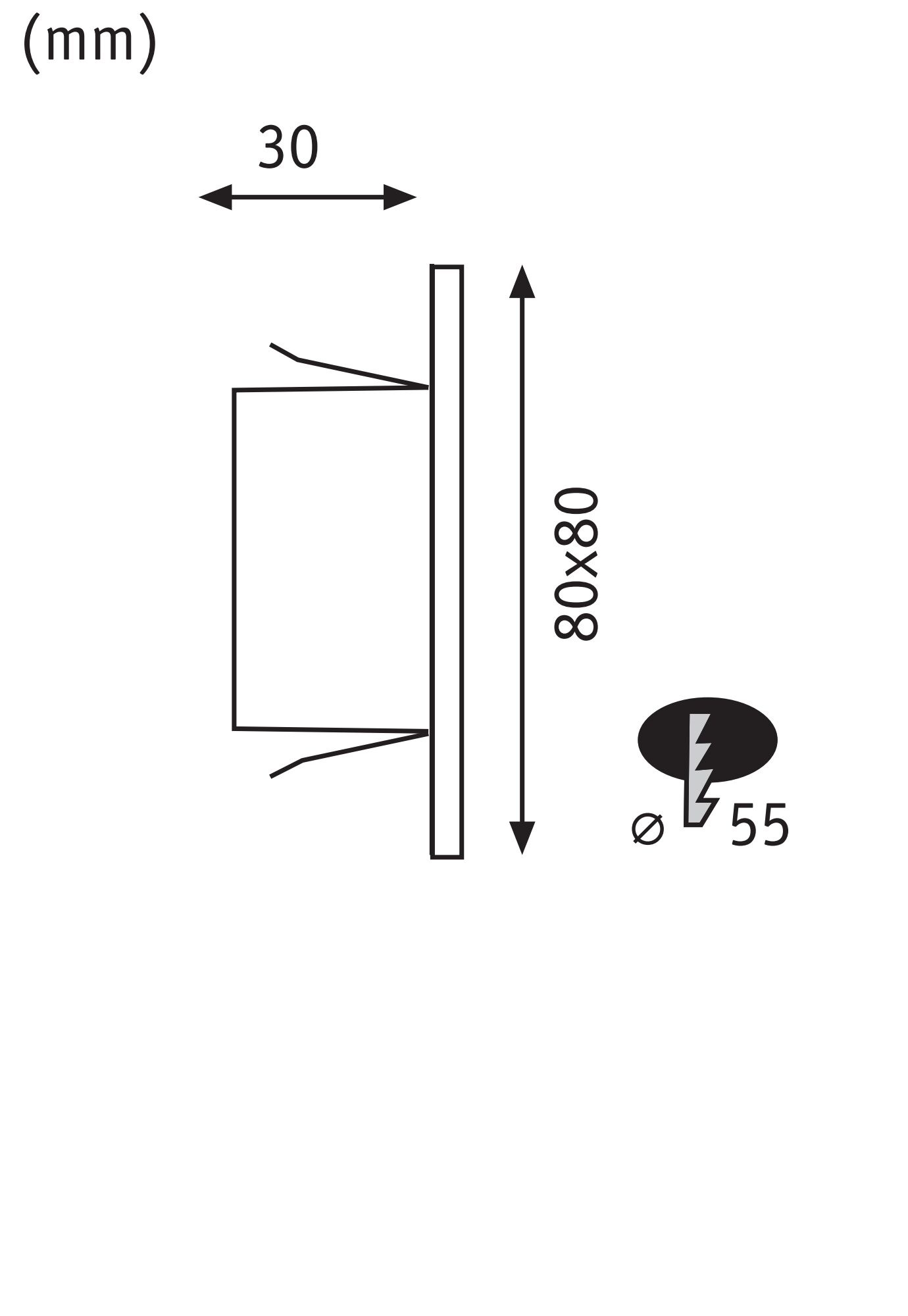 Paulmann LED Einbauleuchte »LED Wandeinbauleuchte Edge Quadro 1,2W 25lm 230V« 1 Stk. Warmweiß