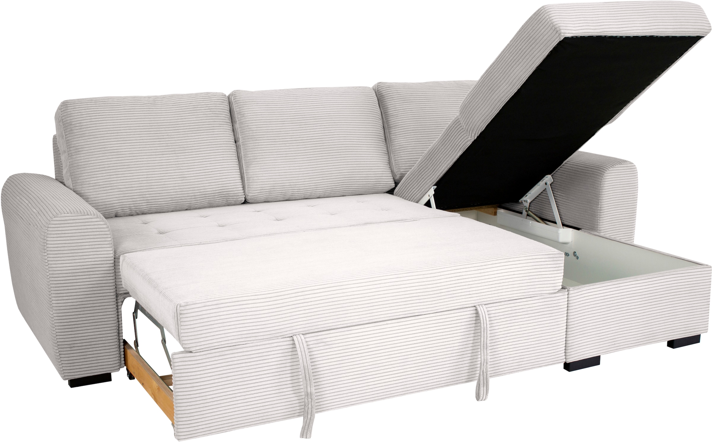 Trends by HG Ecksofa »Poll L-Form, B: 245 cm« mit Schlaffunktion & Bettkasten