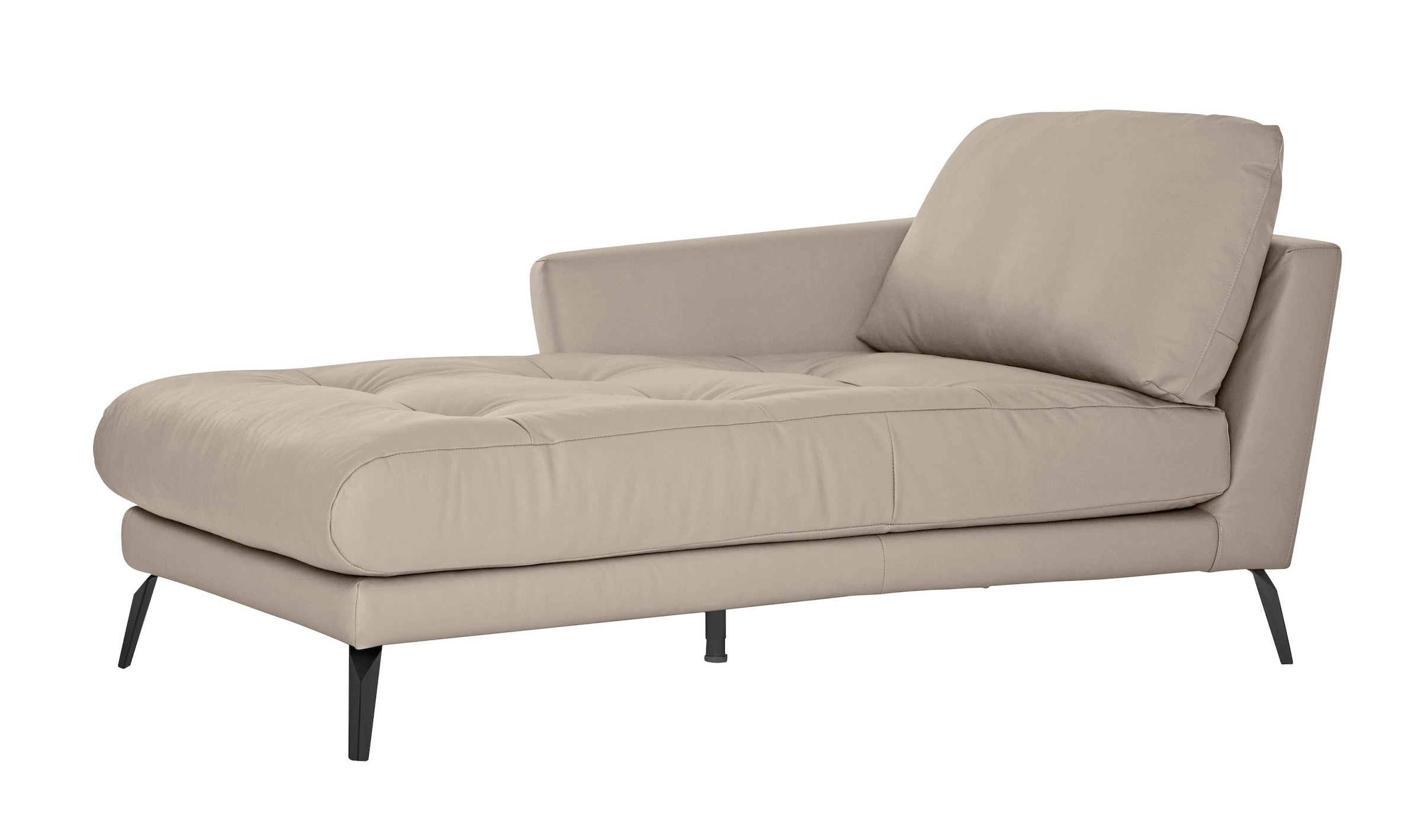 W.SCHILLIG Chaiselongue »softy«, mit dekorativer Heftung im Sitz, Füße schwarz pulverbeschichtet