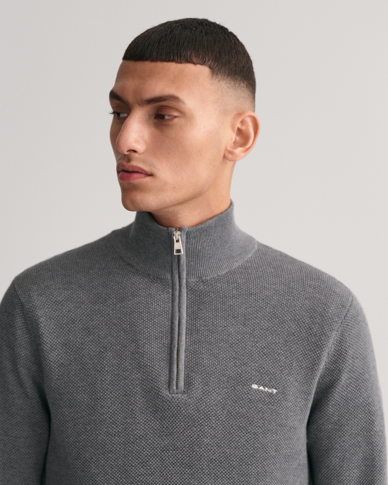 Gant Troyer »COTTON PIQUE HALF ZIP«, mit Piqué-Struktur