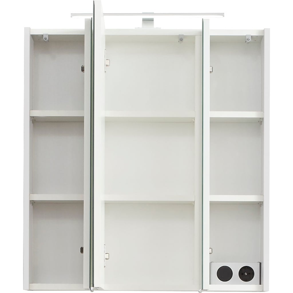 Saphir Badmöbel-Set »Quickset 2-teilig, Waschbeckenunterschrank mit LED-Spiegelschrank«, (2 St.), Waschplatz 65 cm breit, inkl. Türdämpfer, 5 Türen, ohne Waschbecken