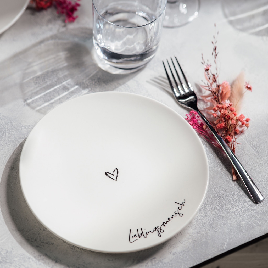 Villeroy & Boch Frühstücksteller »Frühstücksteller Lieblingsmensch Statement ø 21,2 cm 6er Set weiß«