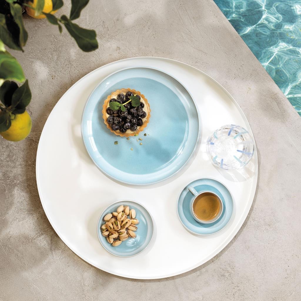 like. by Villeroy & Boch Frühstücksteller »Dessertteller Perlemor Aqua ø 23,8 cm 6er Set blau« Spülmaschinengeeignet, Mikrowellengeeignet