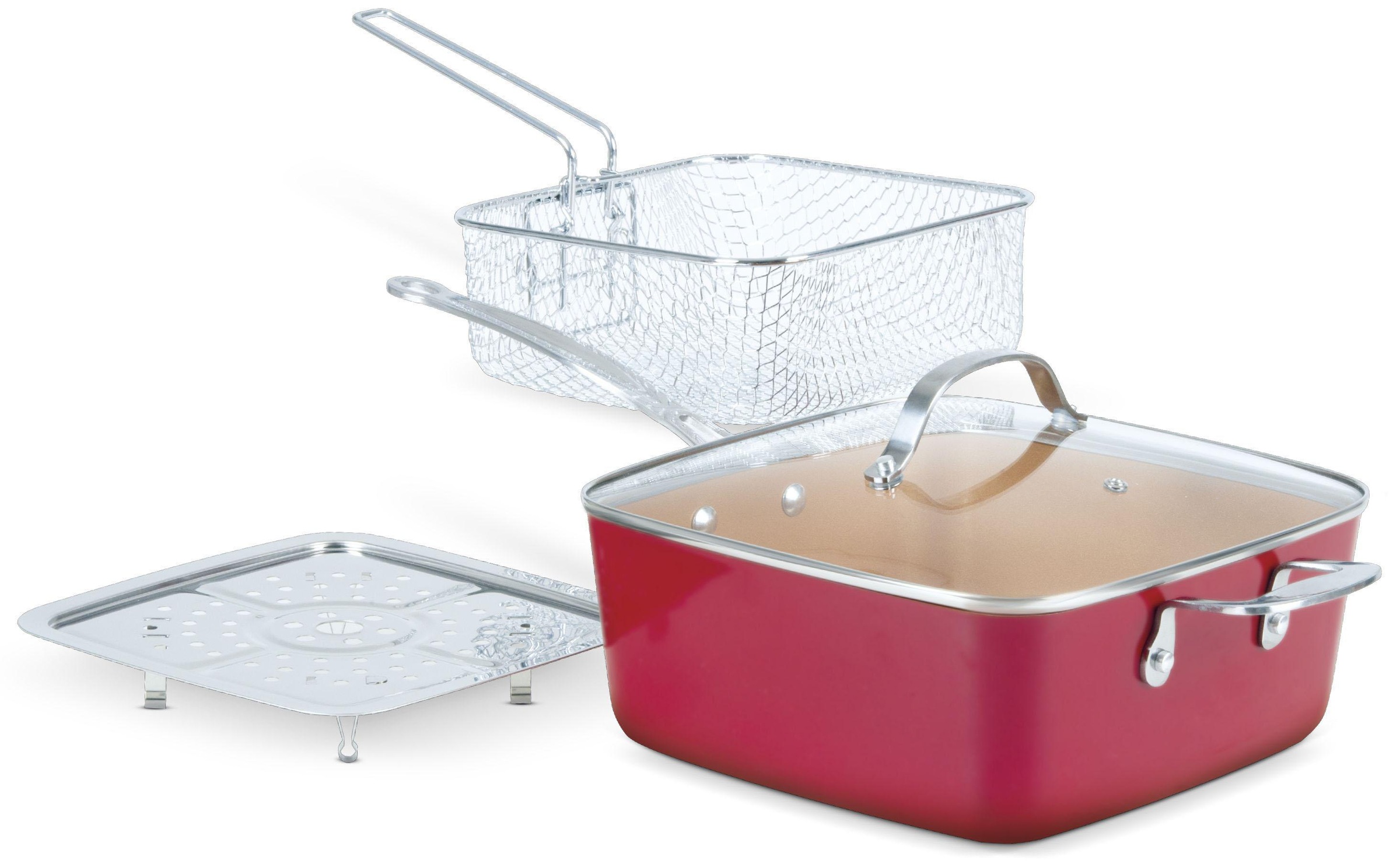 MediaShop Bratpfanne »Copperline«, Keramik, (Set, 3 tlg.), Induktion