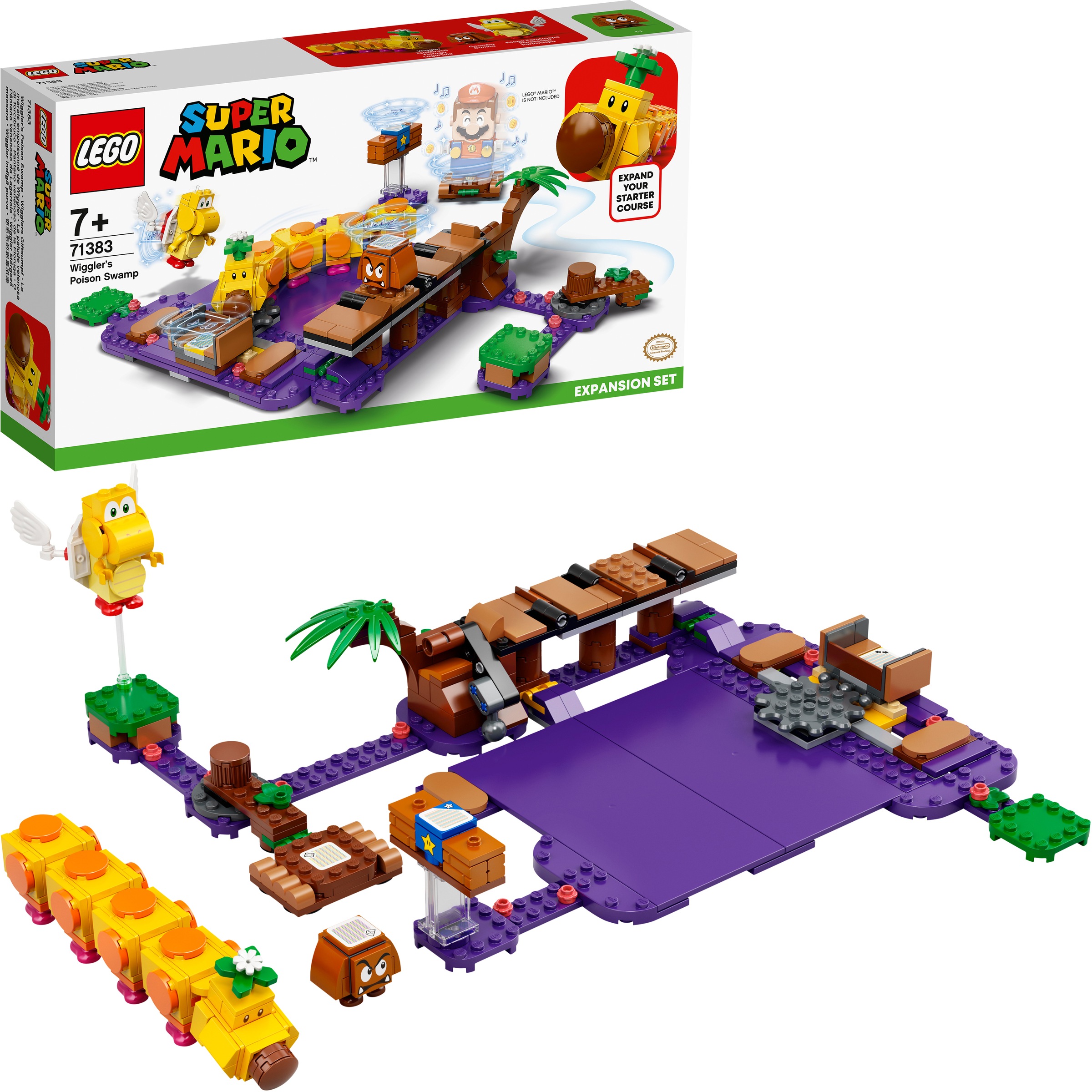 LEGO® Konstruktionsspielsteine »Wigglers Giftsumpf – Erweiterungsset (71383), LEGO® Super Mario«, (374 St.), Made in Europe