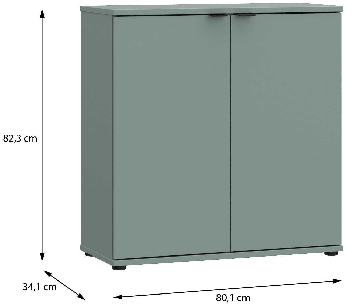 FORTE Kommode »Ganymede«, Kommode, Stauraum, Metallgriffe, 4 Dekore, Breite 80,1cm