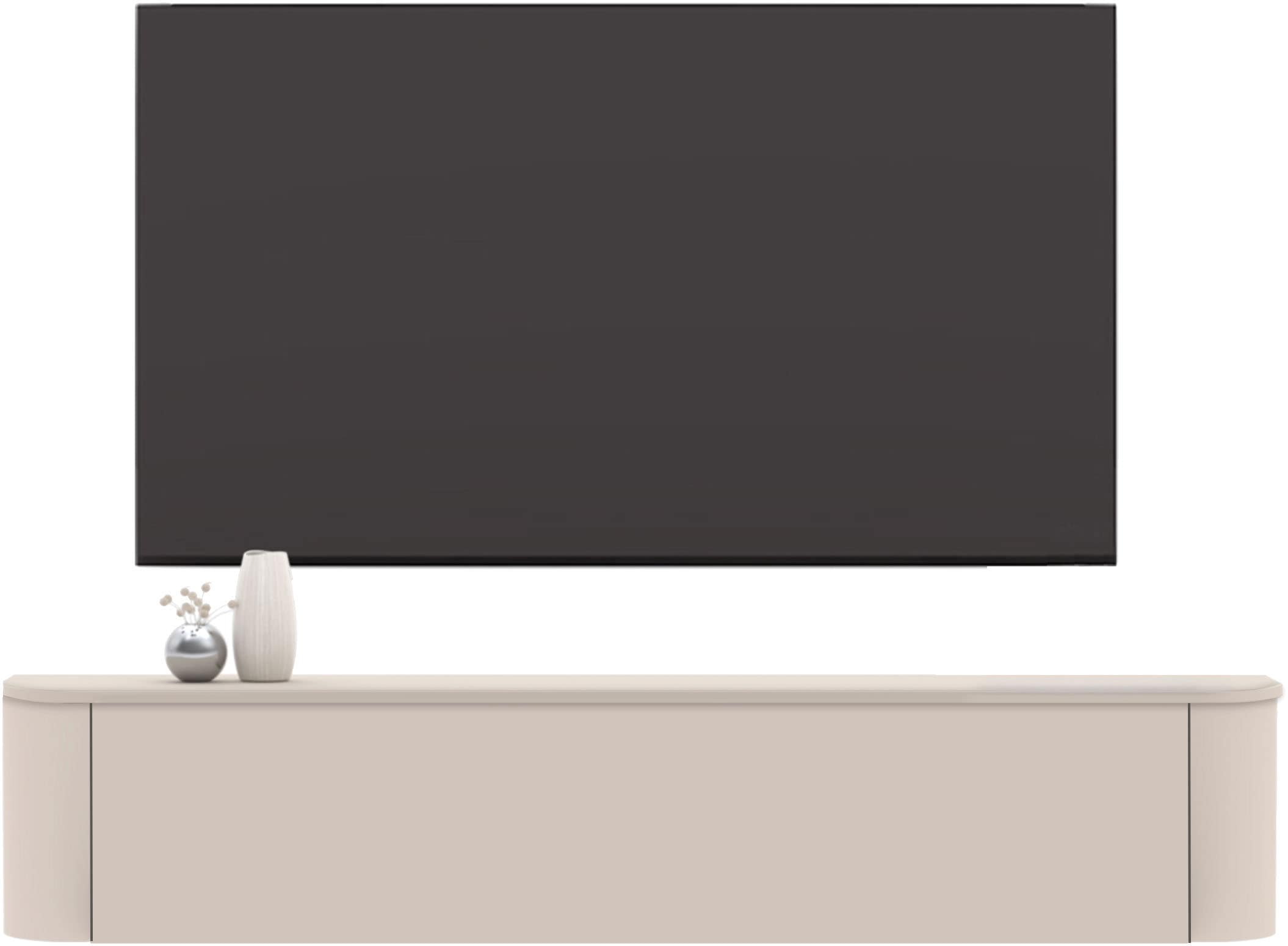 OTTO home Lowboard »Lido, 181 cm breit, 1 Klappe, TV-Schrank, TV-Kommode, Medienboard« Formgebogenes MDF, Stirnseiten Rundung, Push-to-open, hängend/stehend