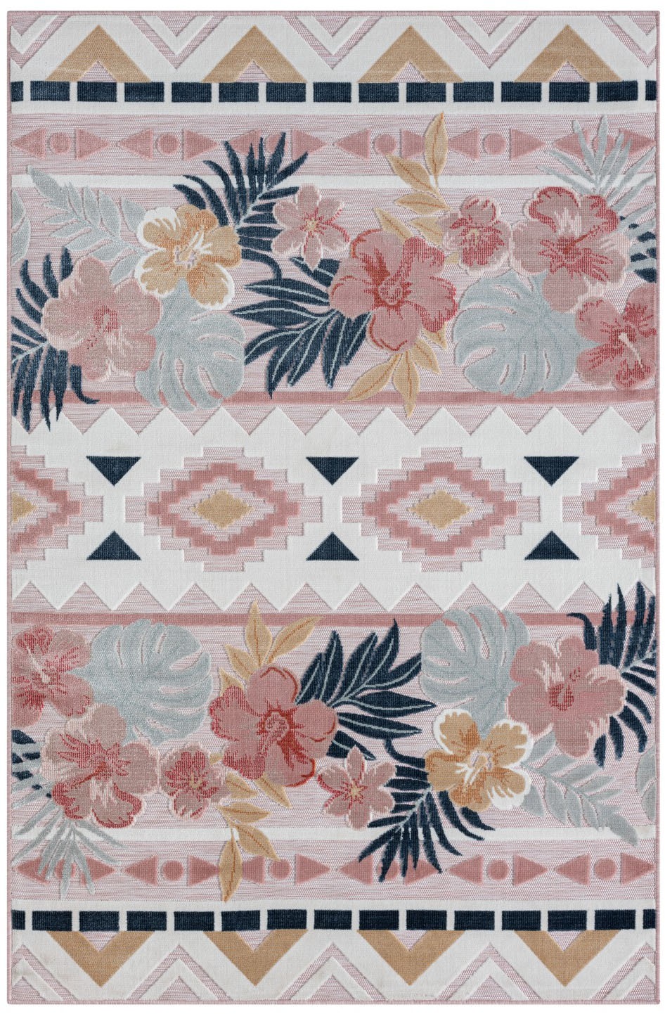 Myflair Möbel & Accessoires Outdoorteppich »Lotus, LAGERRÄUMUNG!« rechteckig 8 mm Höhe florales Design, Blumen Motiv, Outdoor geeignet, Balkon, Terrasse