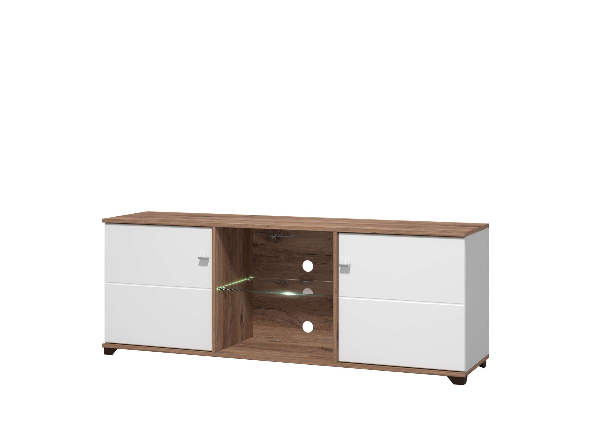 INOSIGN TV-Board »Burgundy Lowboard, TV-Schrank, TV-Ständer, Hochglanzfonten«, Hochglanzfronten und eine Innenausstattung in Flagstaff Eiche