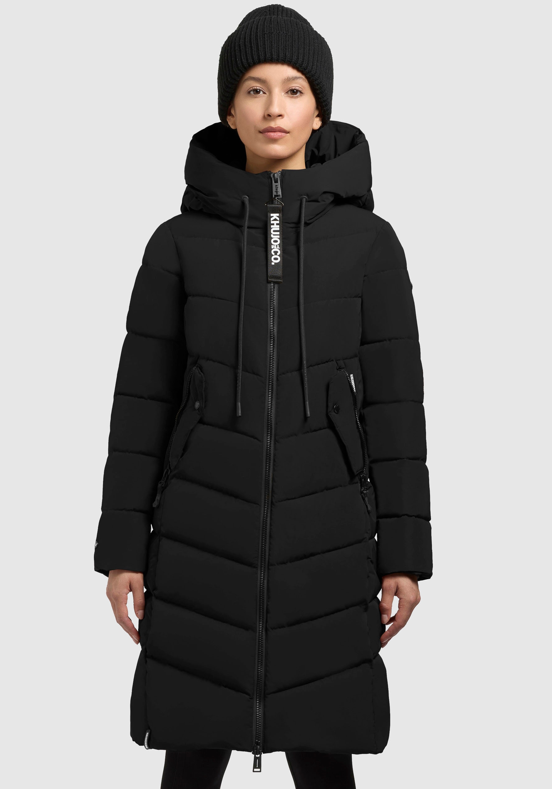 Khujo Mantel Ayleena Oliv Steppmantel Lang Oliv Khujo