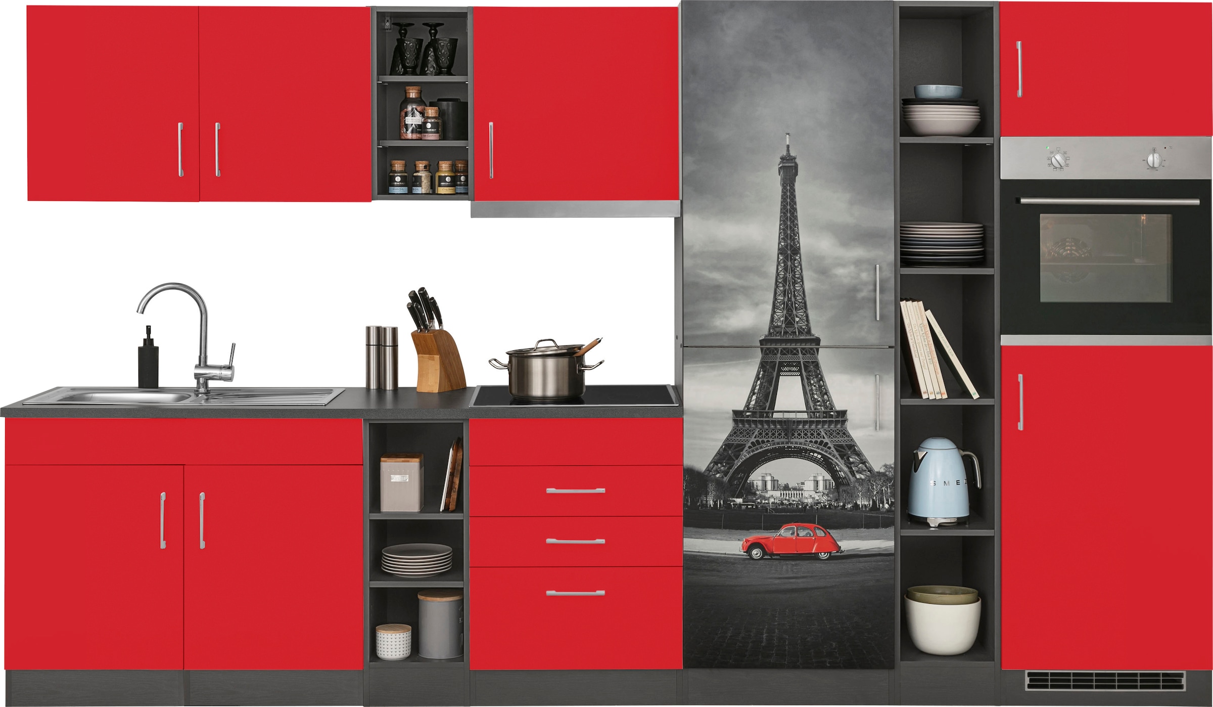 HELD MÖBEL Küchenzeile »Paris«, mit E-Geräten, Breite 340 cm, wahlweise mit  Induktionskochfeld kaufen im OTTO Online Shop