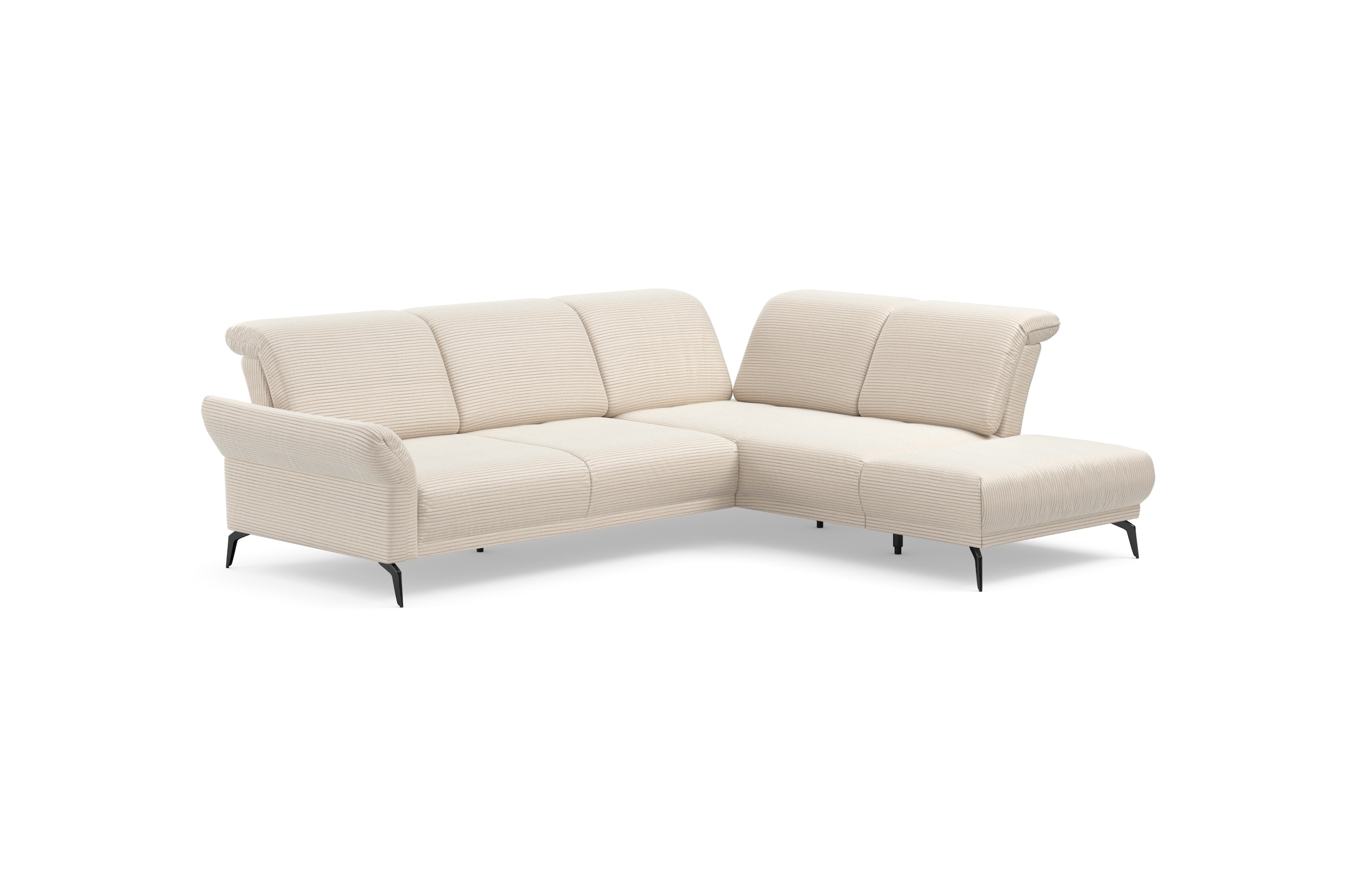 Home affaire Ecksofa »Coco L-Form« Sitztiefen-, Arm- und Kopfteilverstellung, Cord-Bezug, Fußhöhe 15 cm