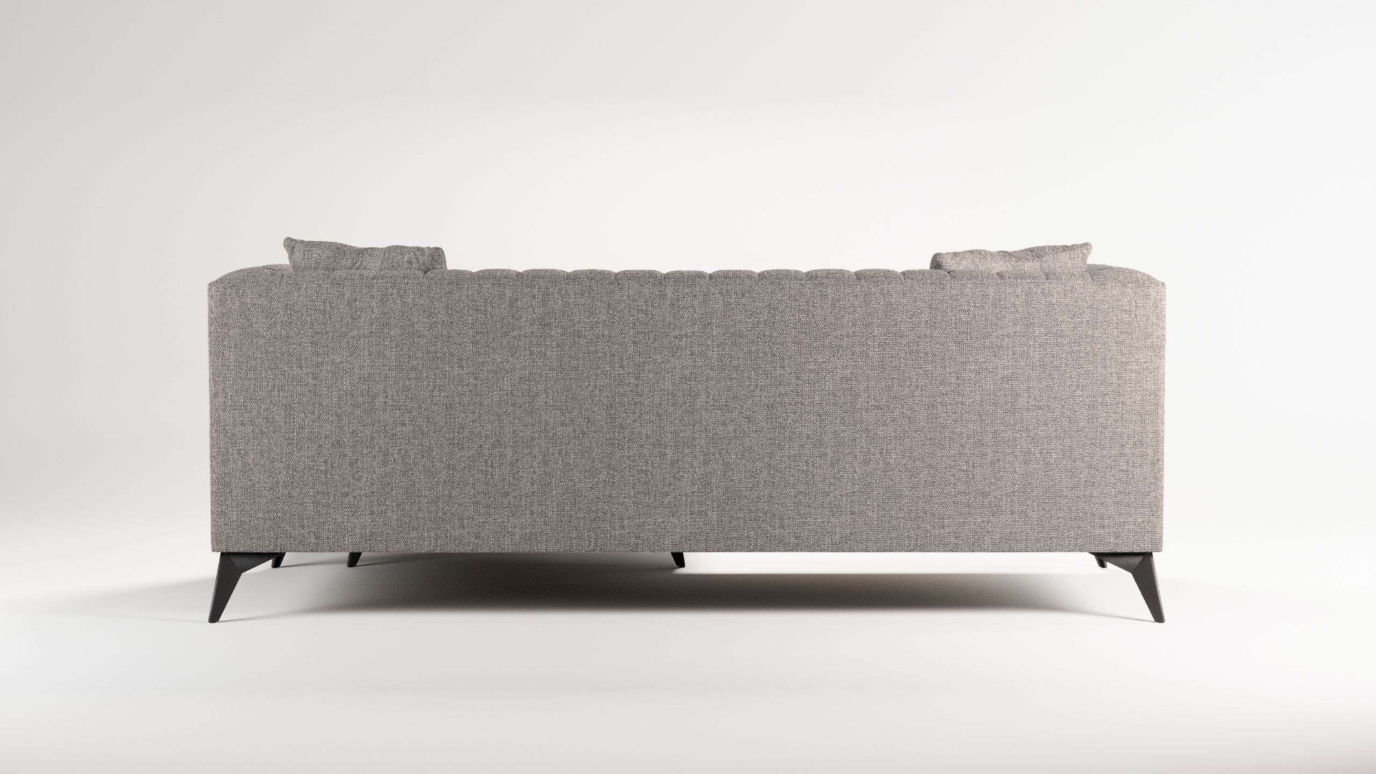 Places of Style Ecksofa »MATTHEW L-Form ideal für kleine Räume, Maße B/T/H: 201/162/74 cm«, elegantes Designsofa, feine Steppung im Rücken, incl. Zierkissen