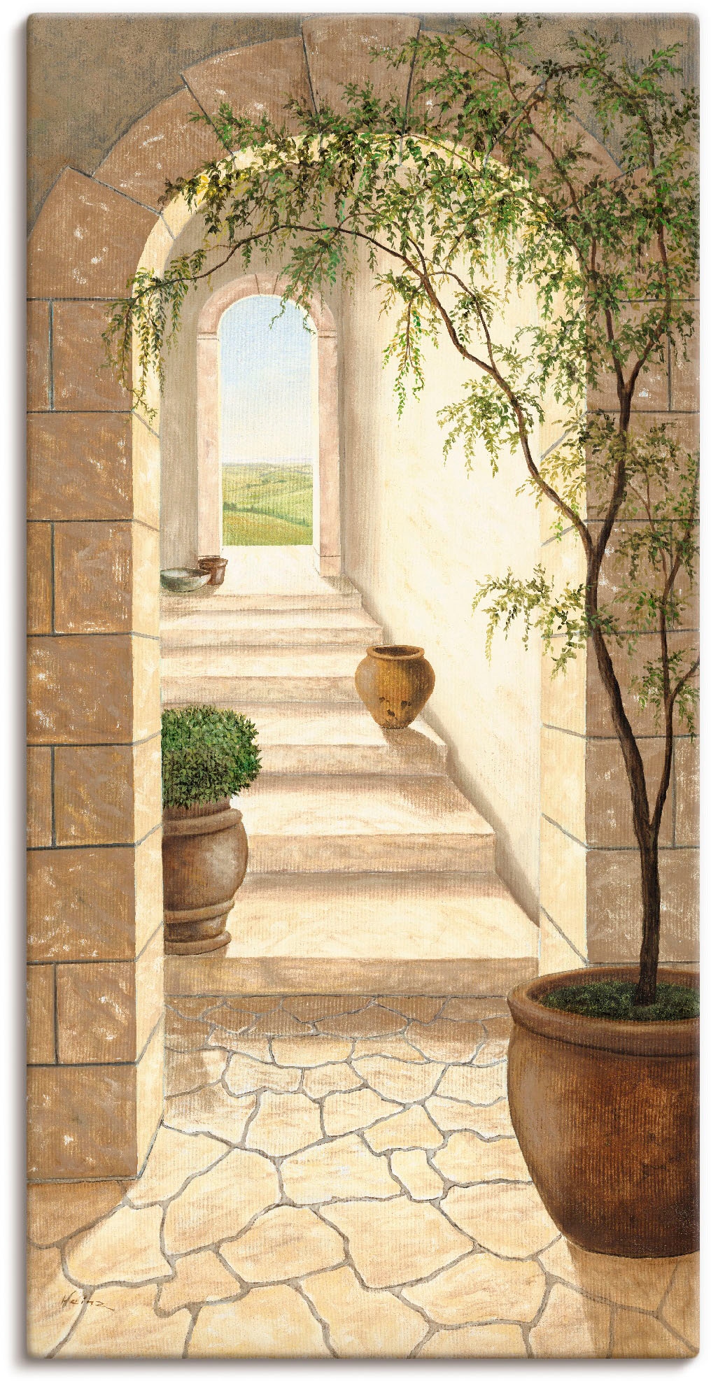 Wandbild »Toskanischer Durchgang«, Fenster & Türen, (1 St.), als Alubild, Outdoorbild,...